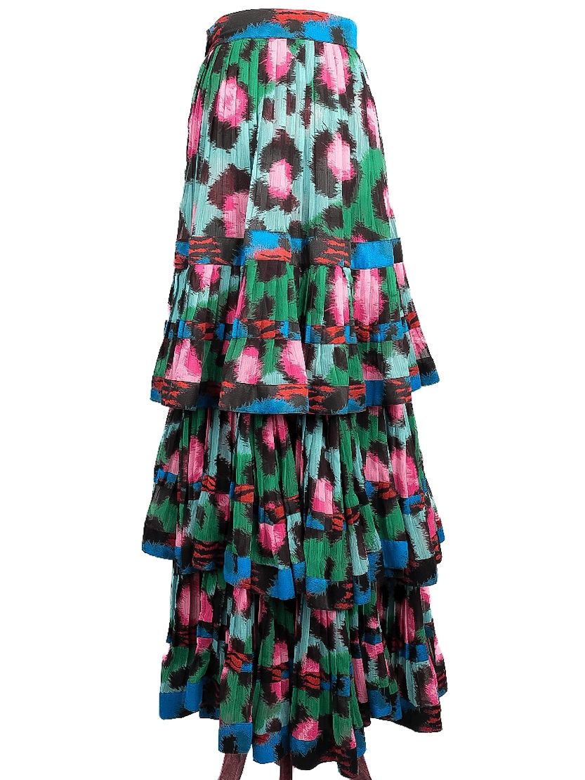 Excellent Kenzo & H&M Green Pleated Outfit Size M