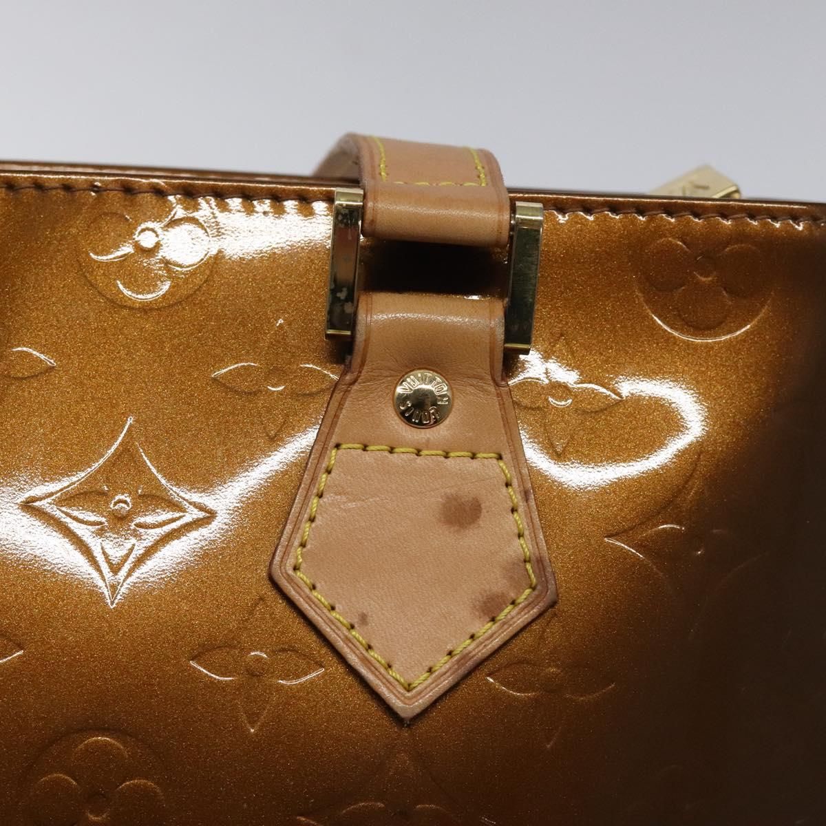 Louis Vuitton Vernis Houston Hand Bag Bronze M 91122 Lv Auth