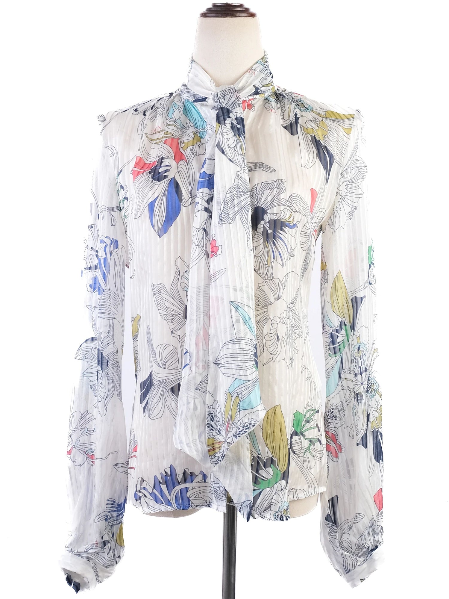 Versace Floral Silk Blouse Excellent Condition Size N/A