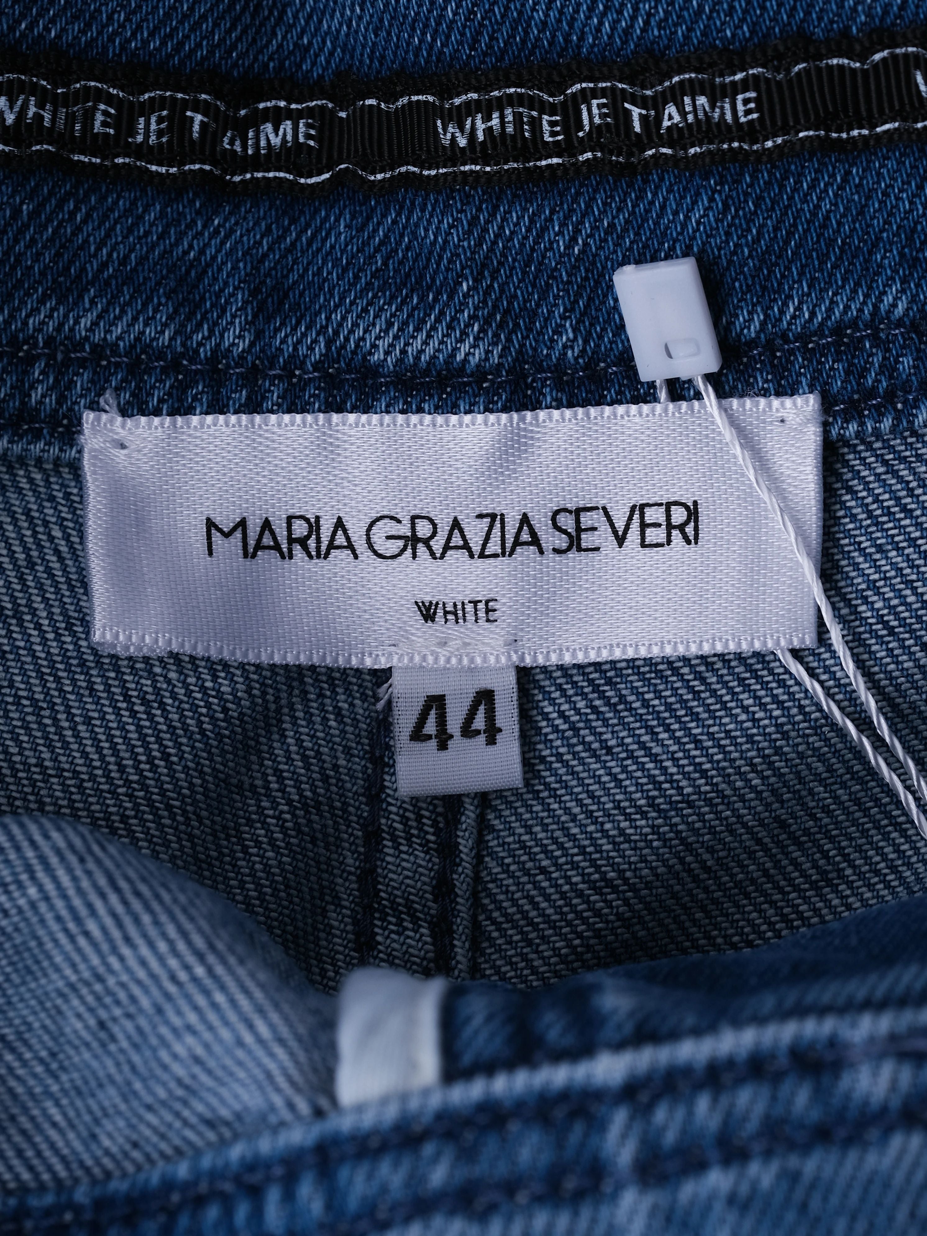 Excellent Maria Grazia Severi Blue Cotton Denim Jeans Size XL