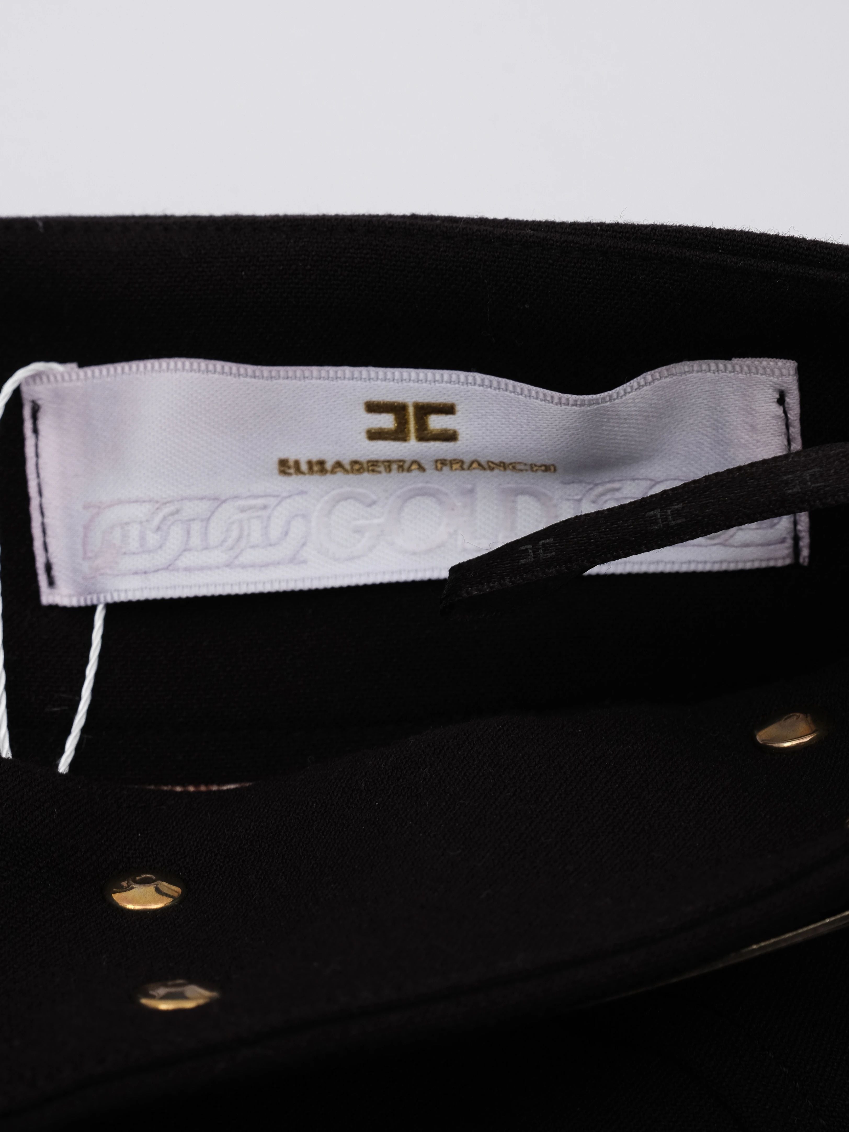 Excellent Elisabetta Franchi Black Viscose Skirt Size M