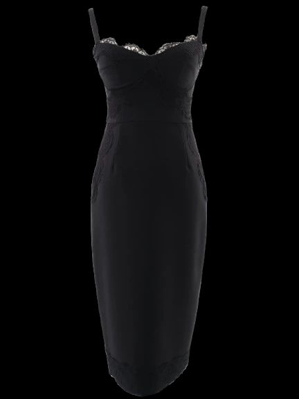 Excellent Elisabetta Franchi Black Dress with Lace Detail Size S