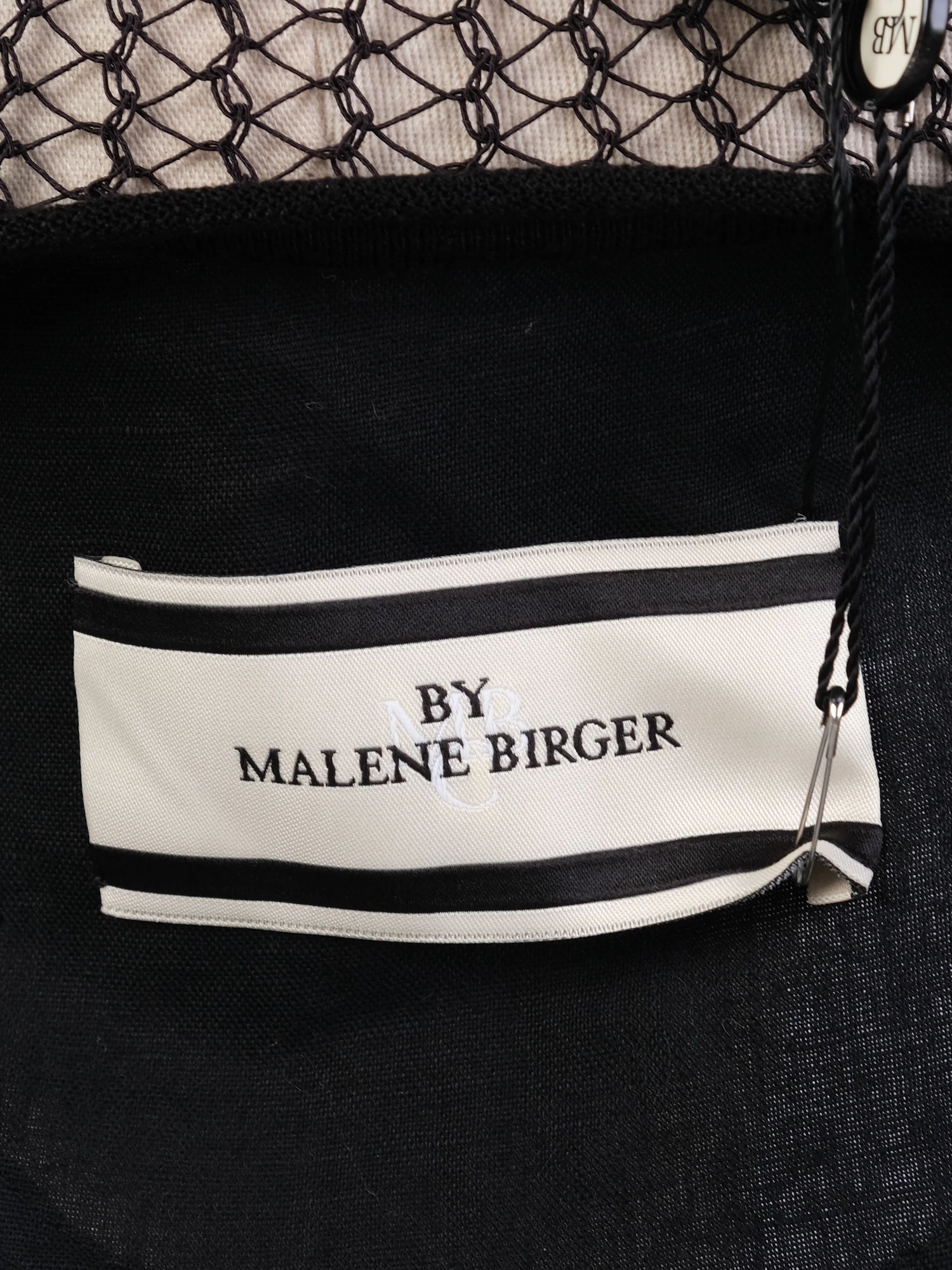 NEW By Malene Birger Black Mesh Dress Size XS V-Neck Long Sleeve