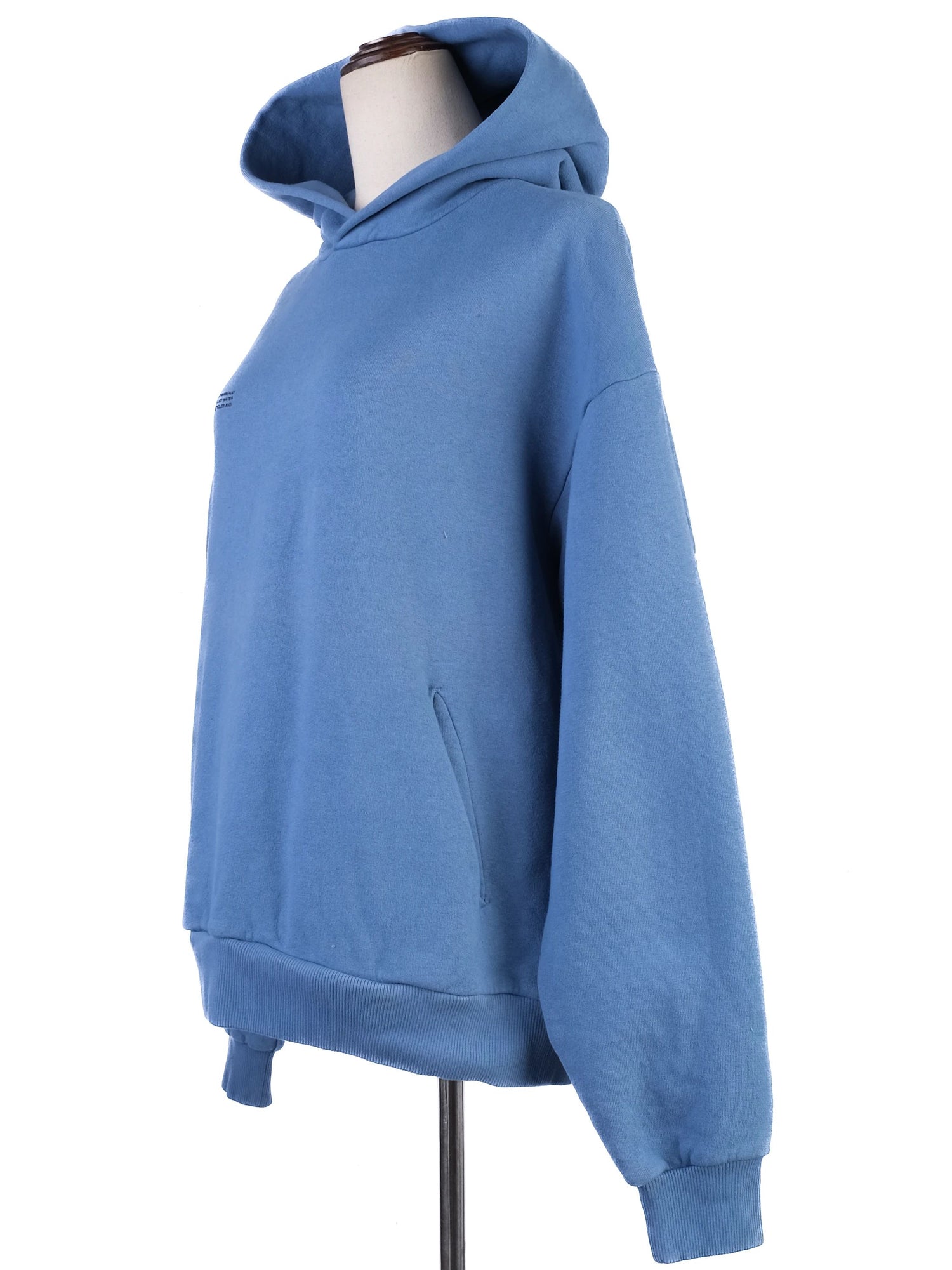 Good Pangaia Blue Cotton Hoodie with Front Pocket Size S