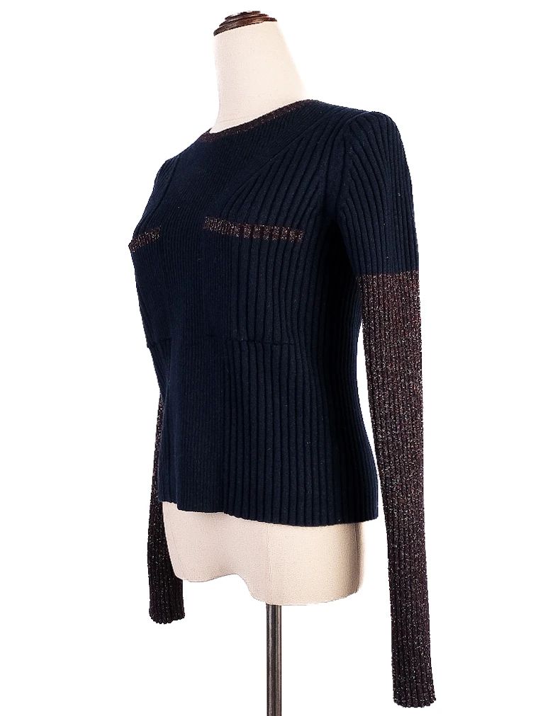 Kenzo Blue Long Sleeve Ribbed Sweater Women Size L Excellent