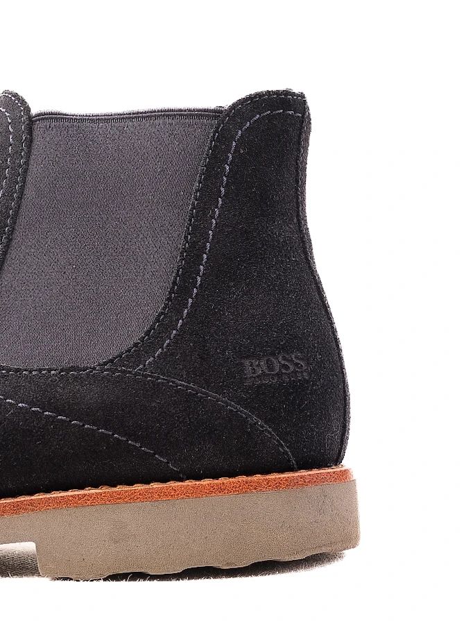Excellent Hugo Boss Blue Leather Chelsea Boots Size 40.5