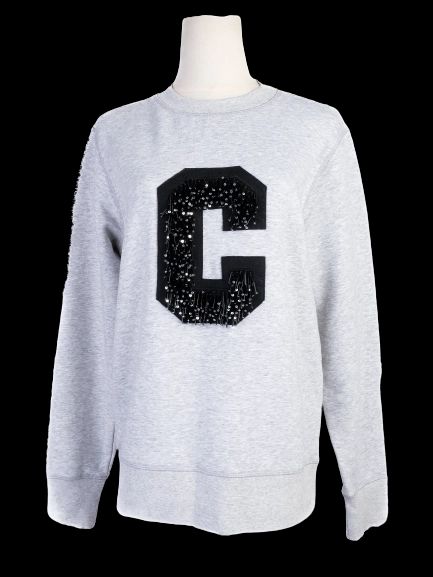 Sportmax Gray Sweatshirt with Sequin &
