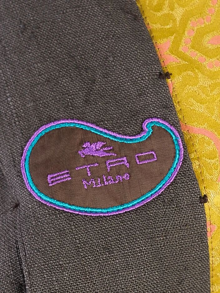 Excellent Etro Gray Cropped Wool Jacket Size M for Women