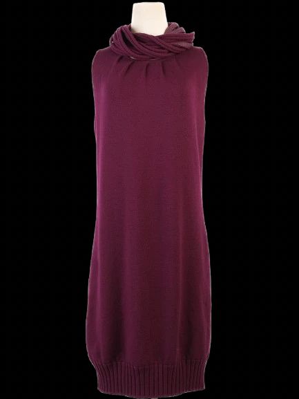 Excellent Iceberg Red Wool Sleeveless Cowl Neck Dress Size XS