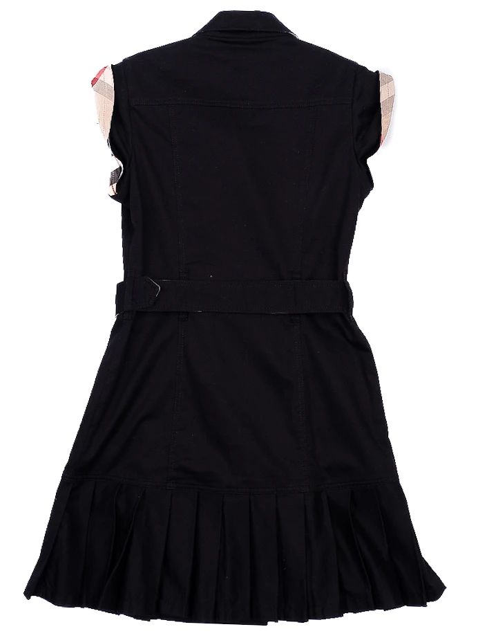 Excellent Burberry Black Cotton Sleeveless Trench Dress Size 10 for Kids