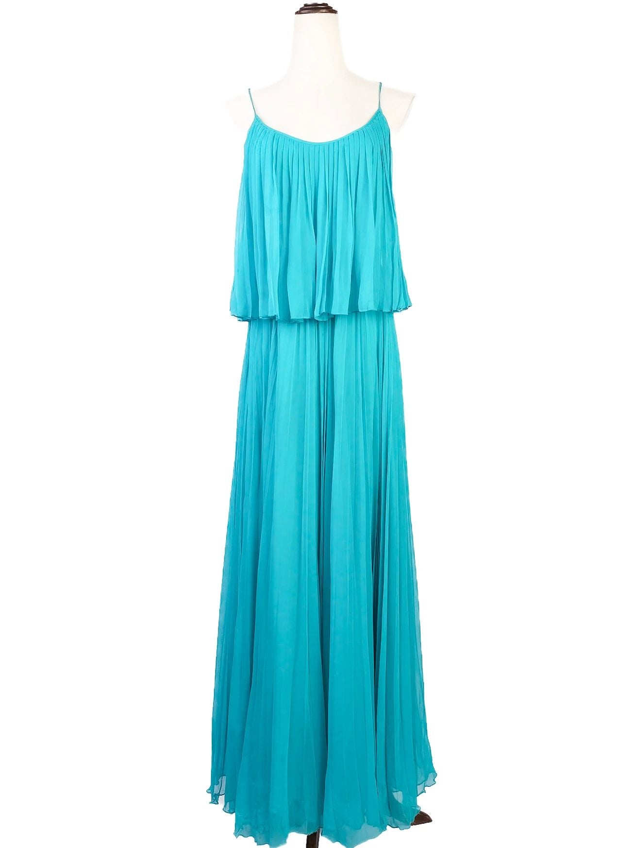Halston Excellent Condition Blue Cotton Maxi Dress Women Size M