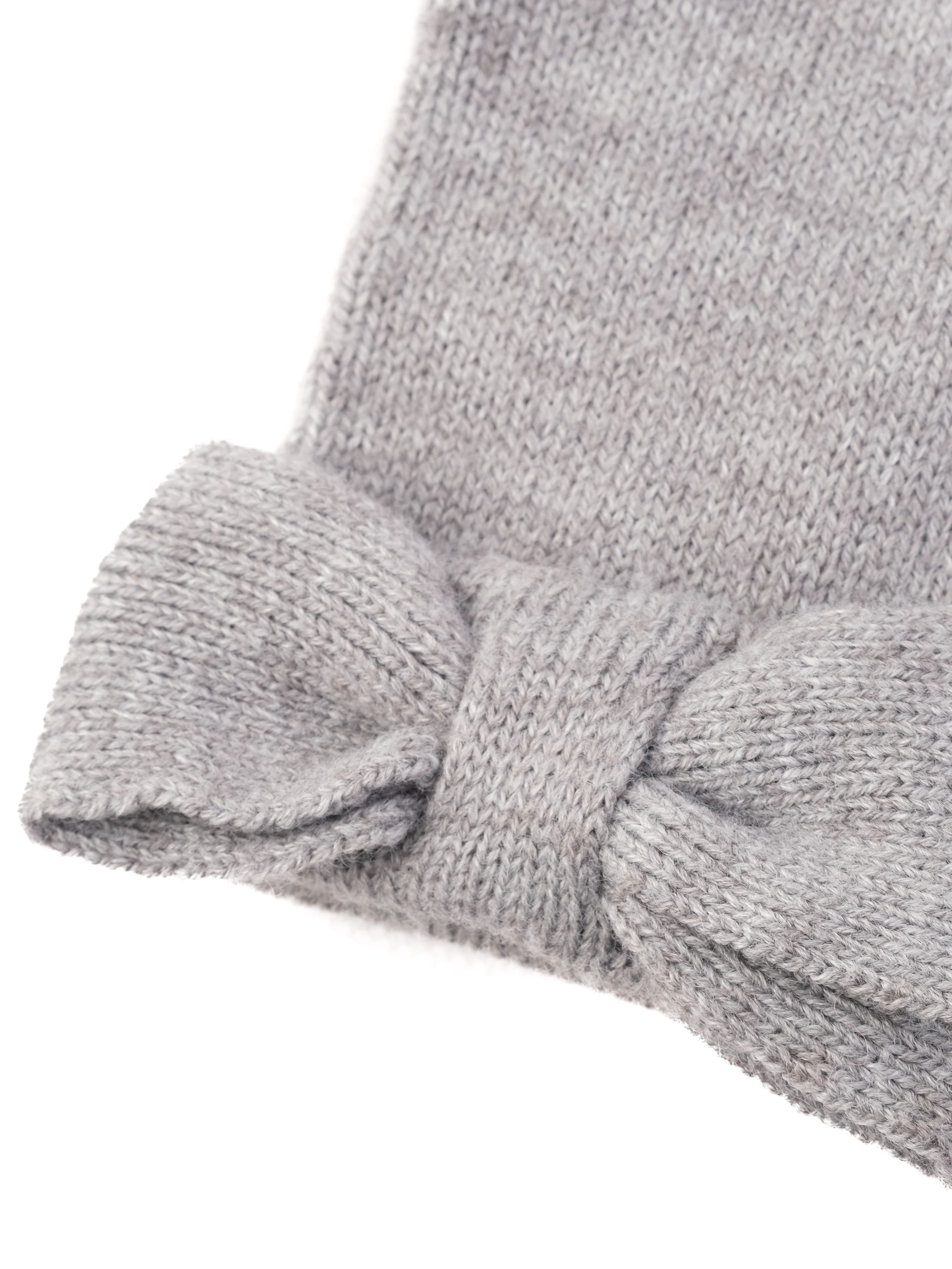 Excellent Kate Spade Gray Wool Gloves with Bow Detail Size S