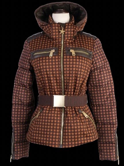 Perfect Goldbergh Brown Padded Jacket with Star Pattern Size M