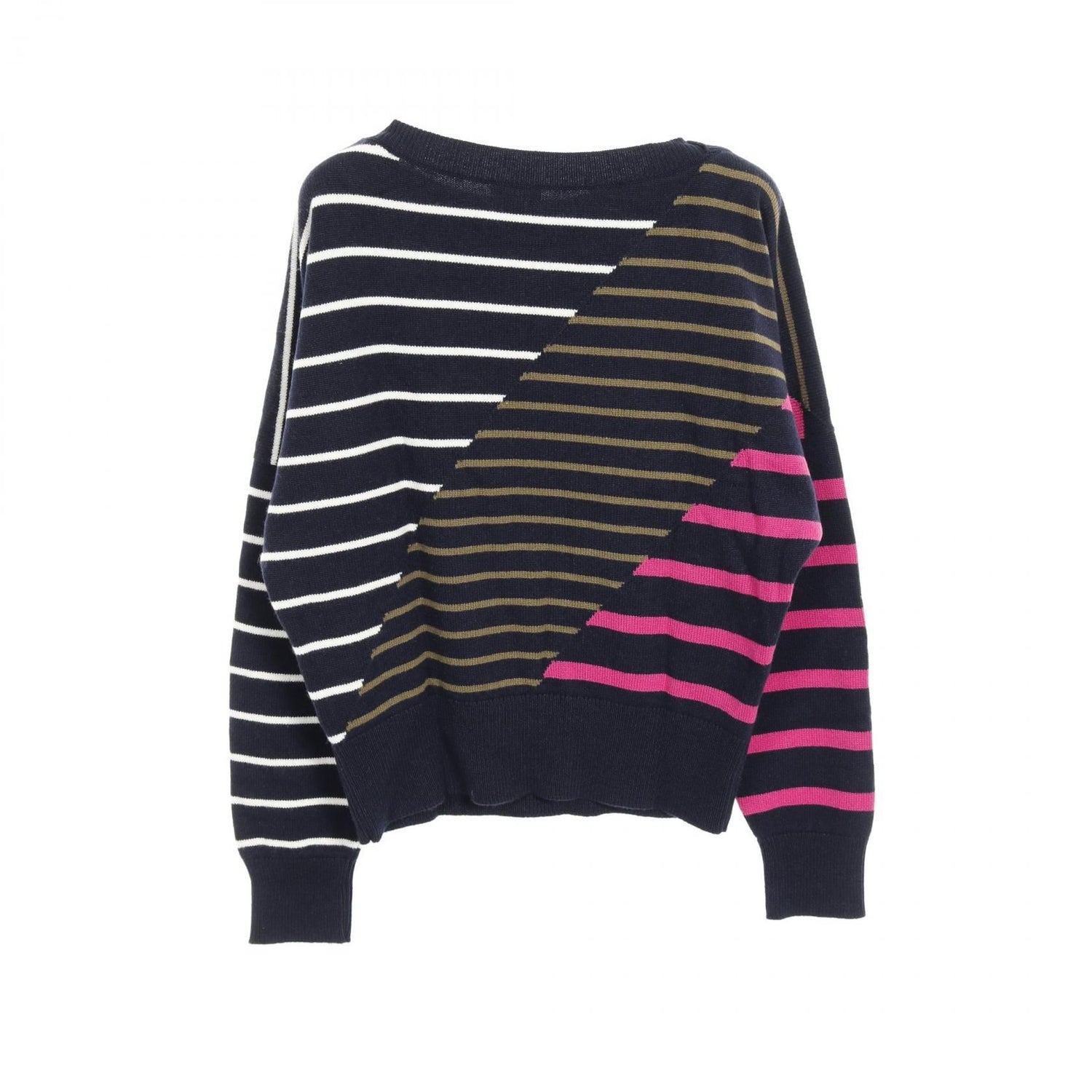 Chanel Navy Multicolor Coco Mark Knit Cashmere P 62885k 48446
