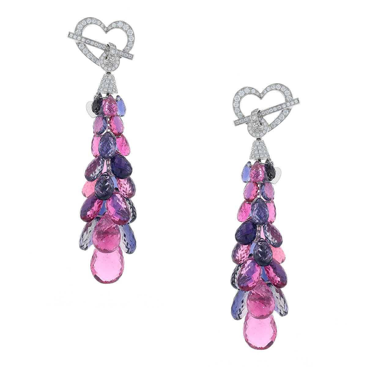 Chopard Copacabana, iolites, rubellites, diamonds and gold earrings