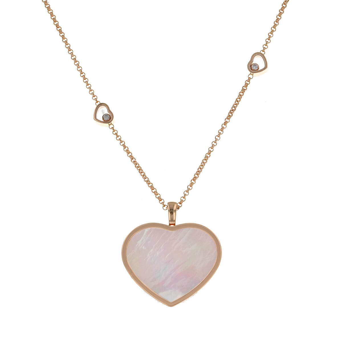 Chopard Happy Hearts mother-of-pearl, diamonds and gold necklace
