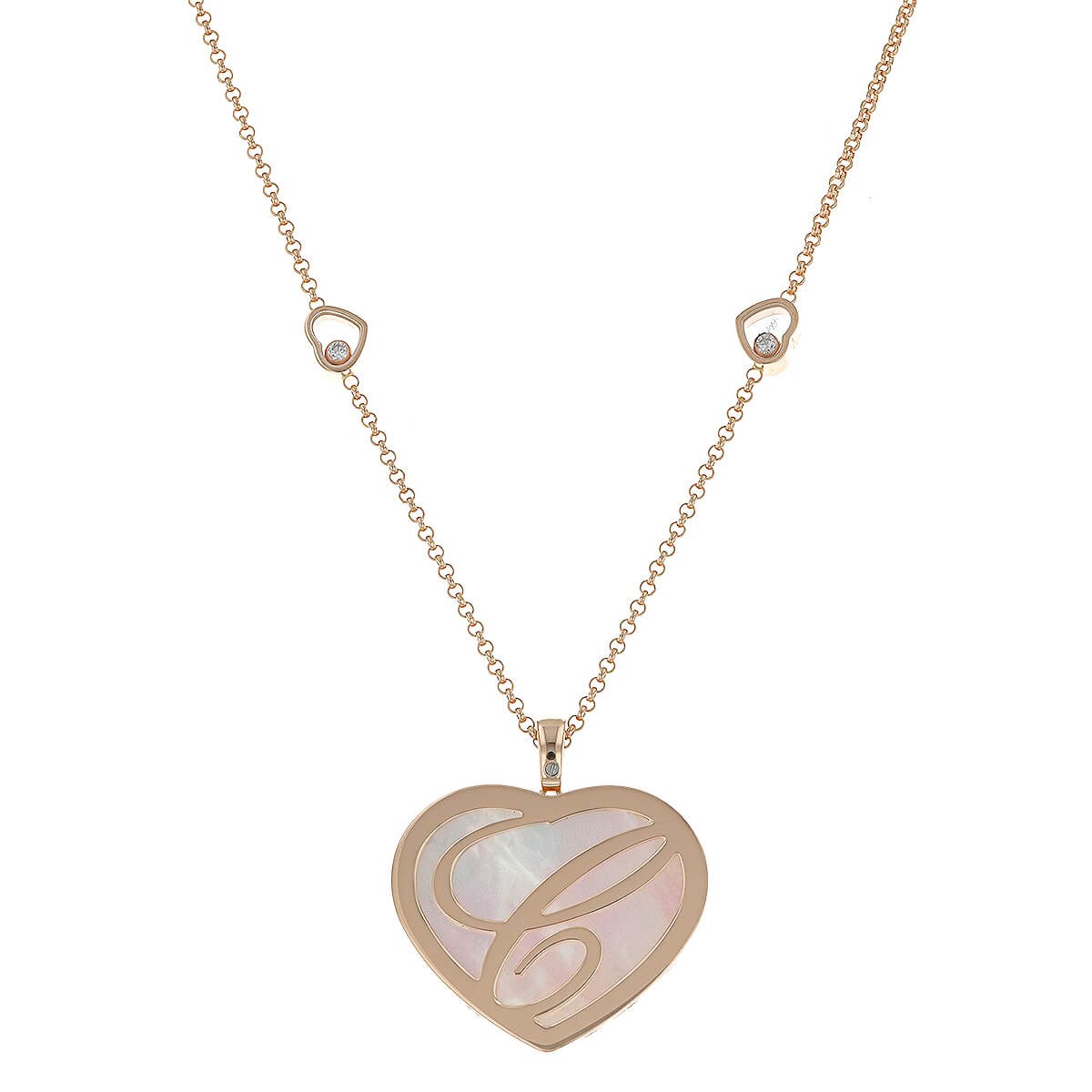 Chopard Happy Hearts mother-of-pearl, diamonds and gold necklace