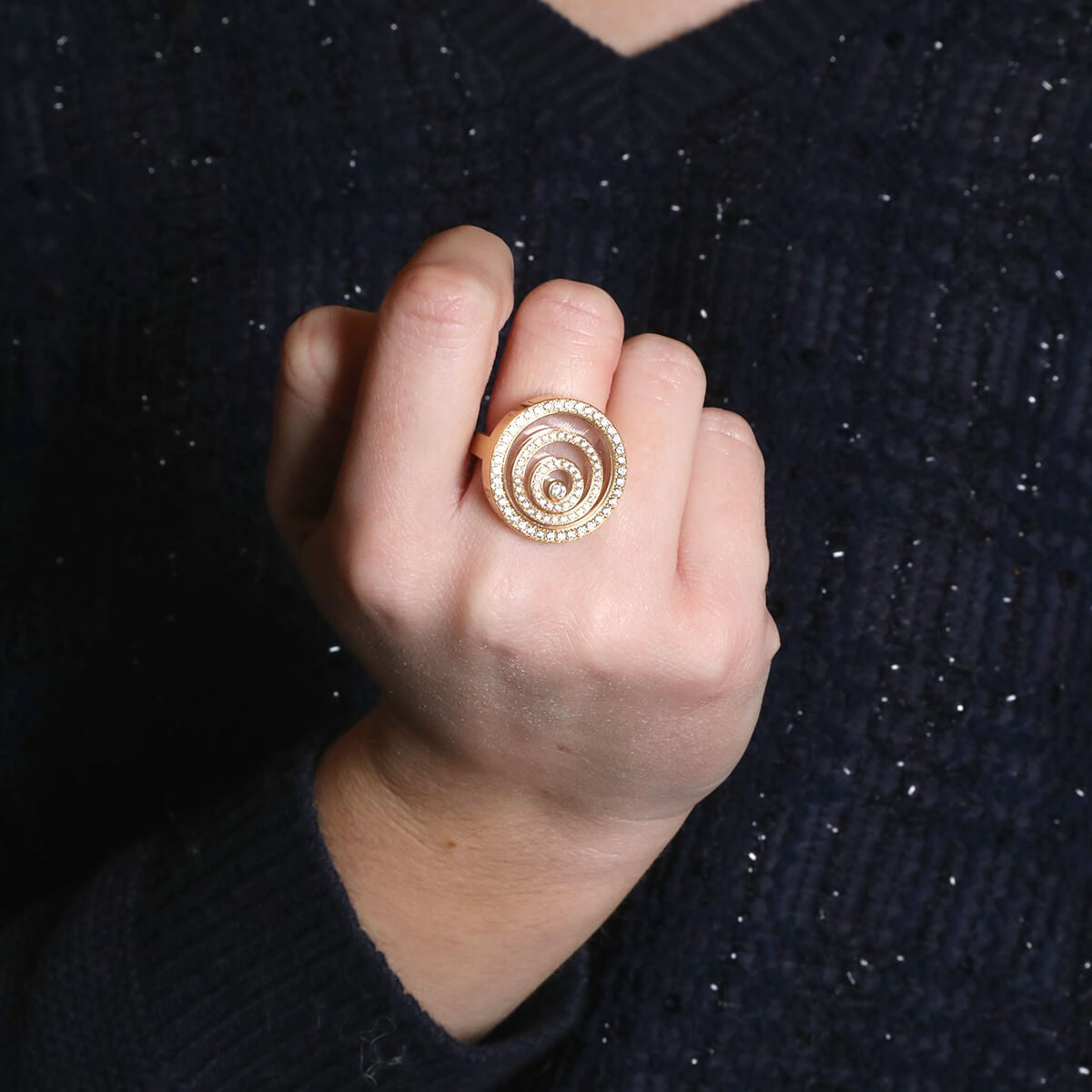 Chopard Happy Spirit diamonds and gold ring