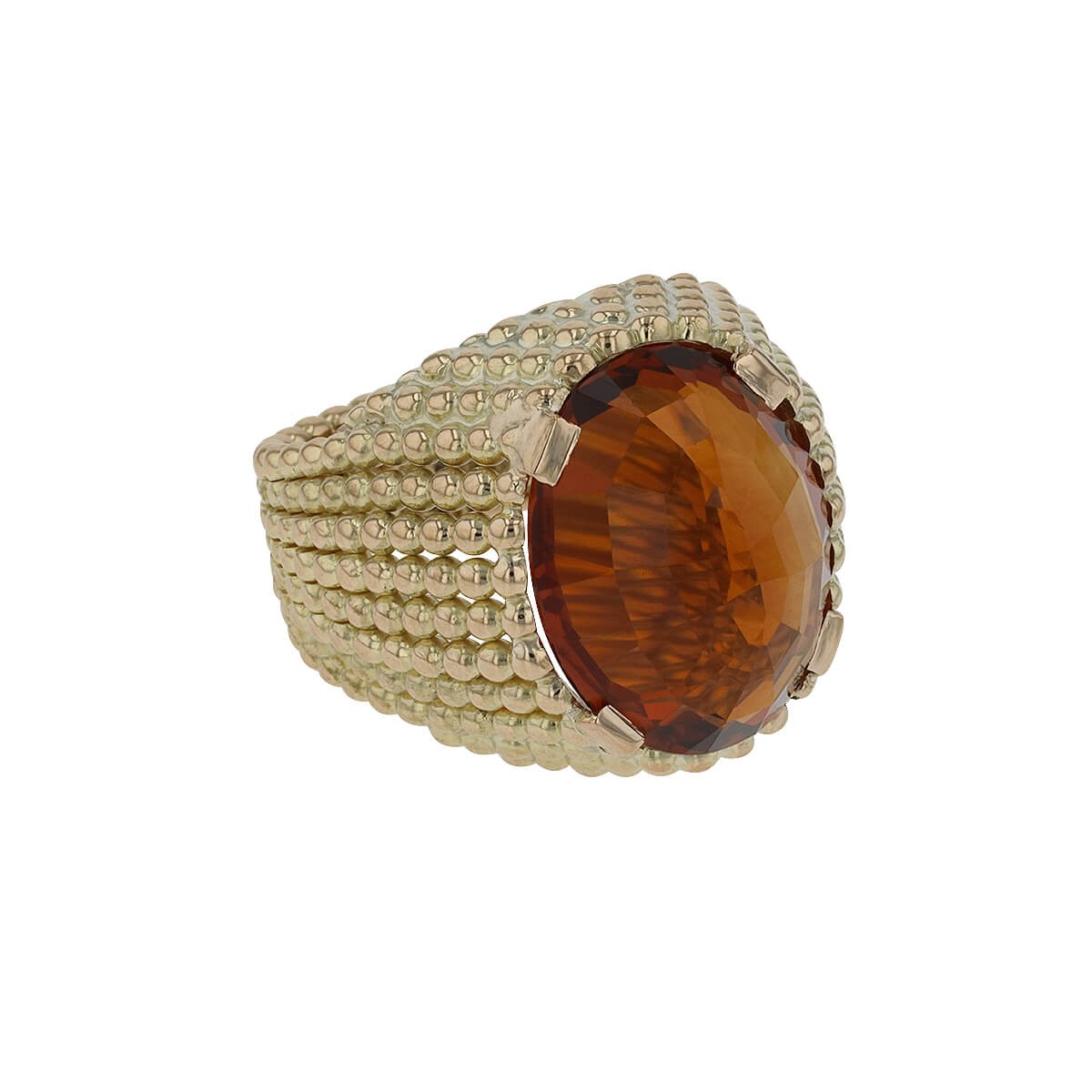 Citrine and gold ring
