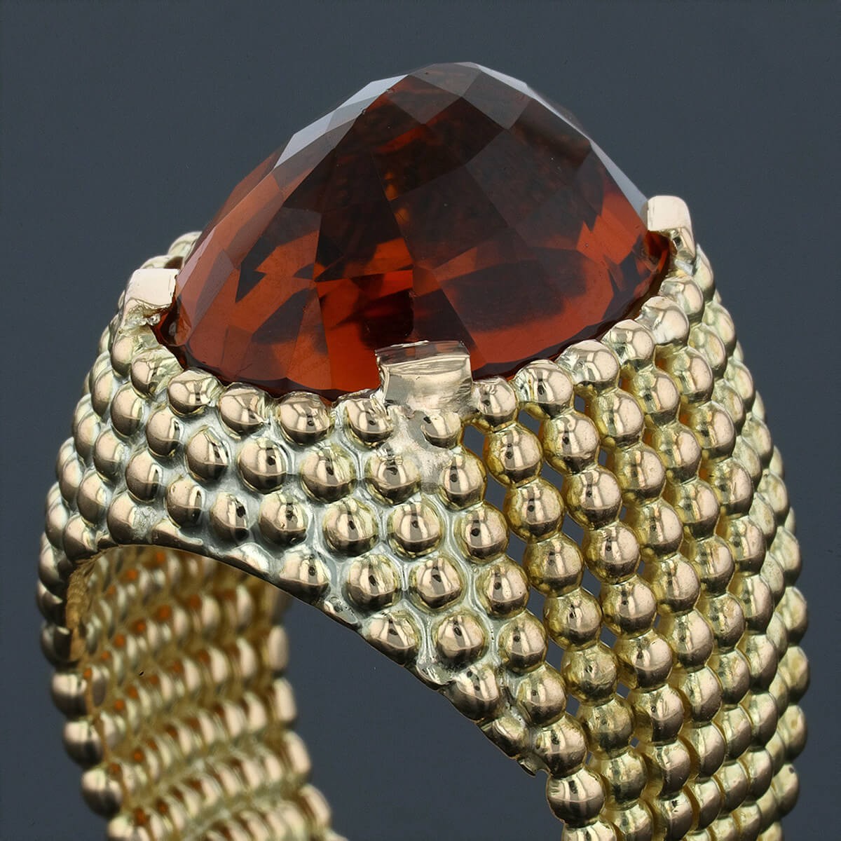 Citrine and gold ring