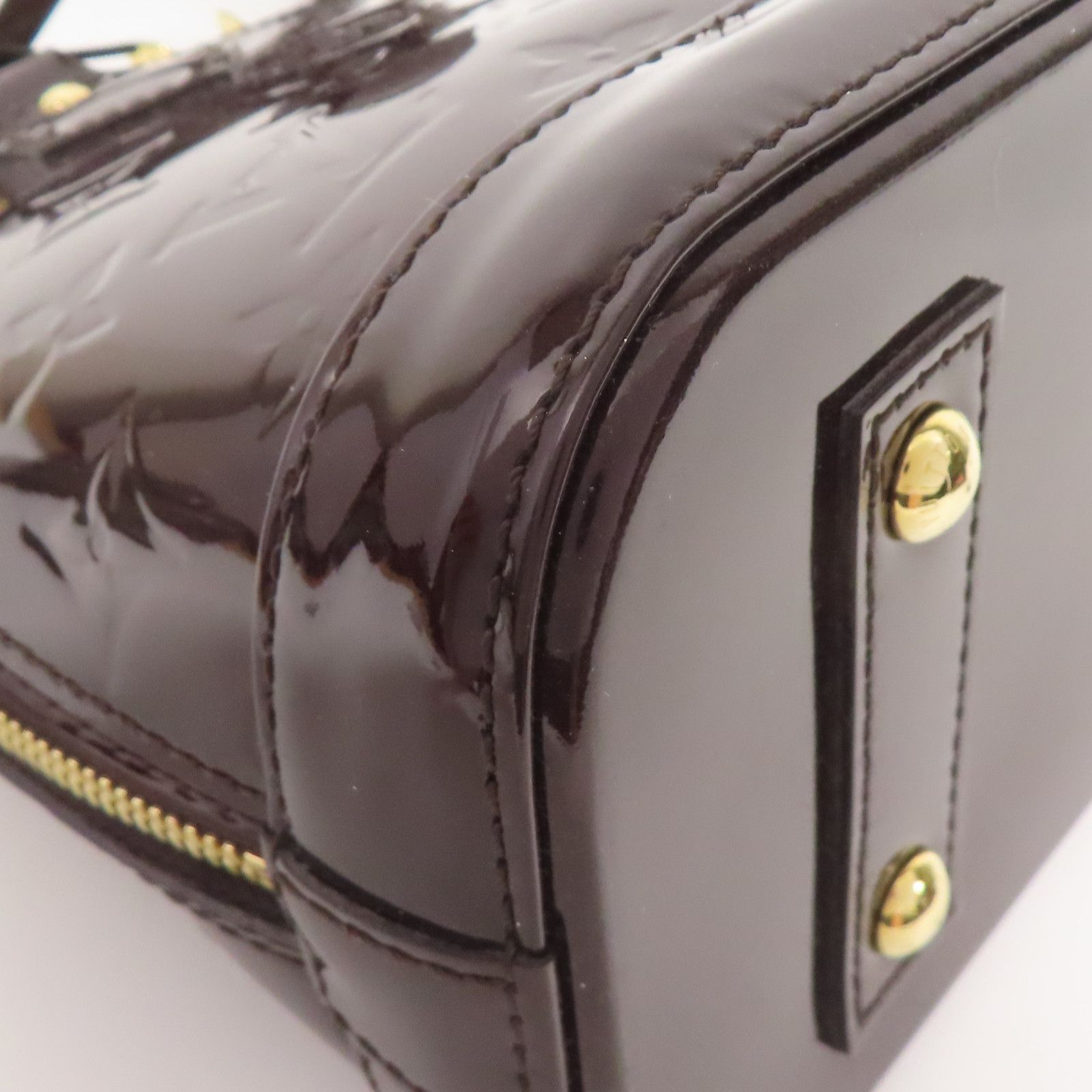 Louis Vuitton Vernis Alma Bb Handmade Shoulder Bag Red Amarante 2way Shoulder Bag M 91678