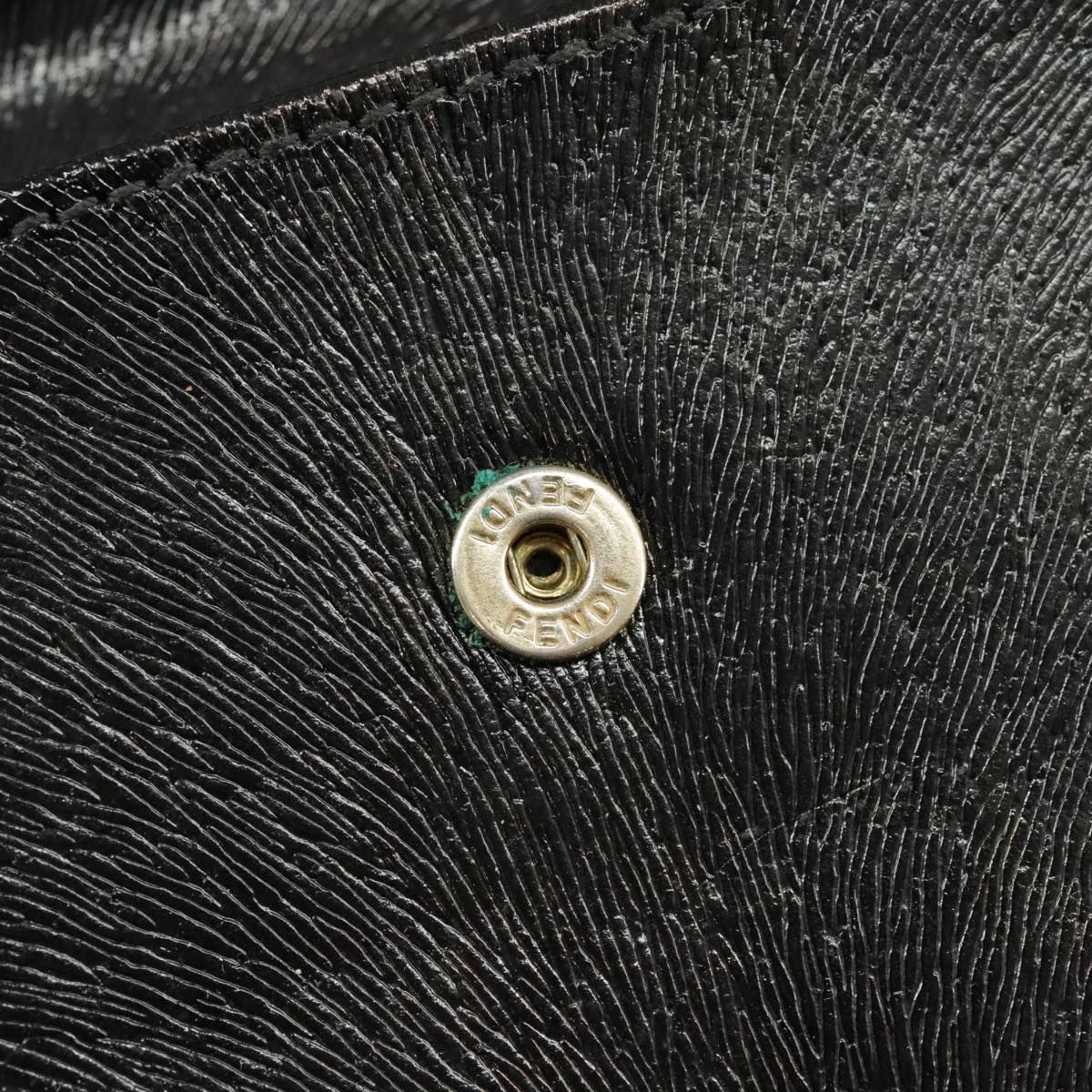 Fendi Wallet Leather Black Auth
