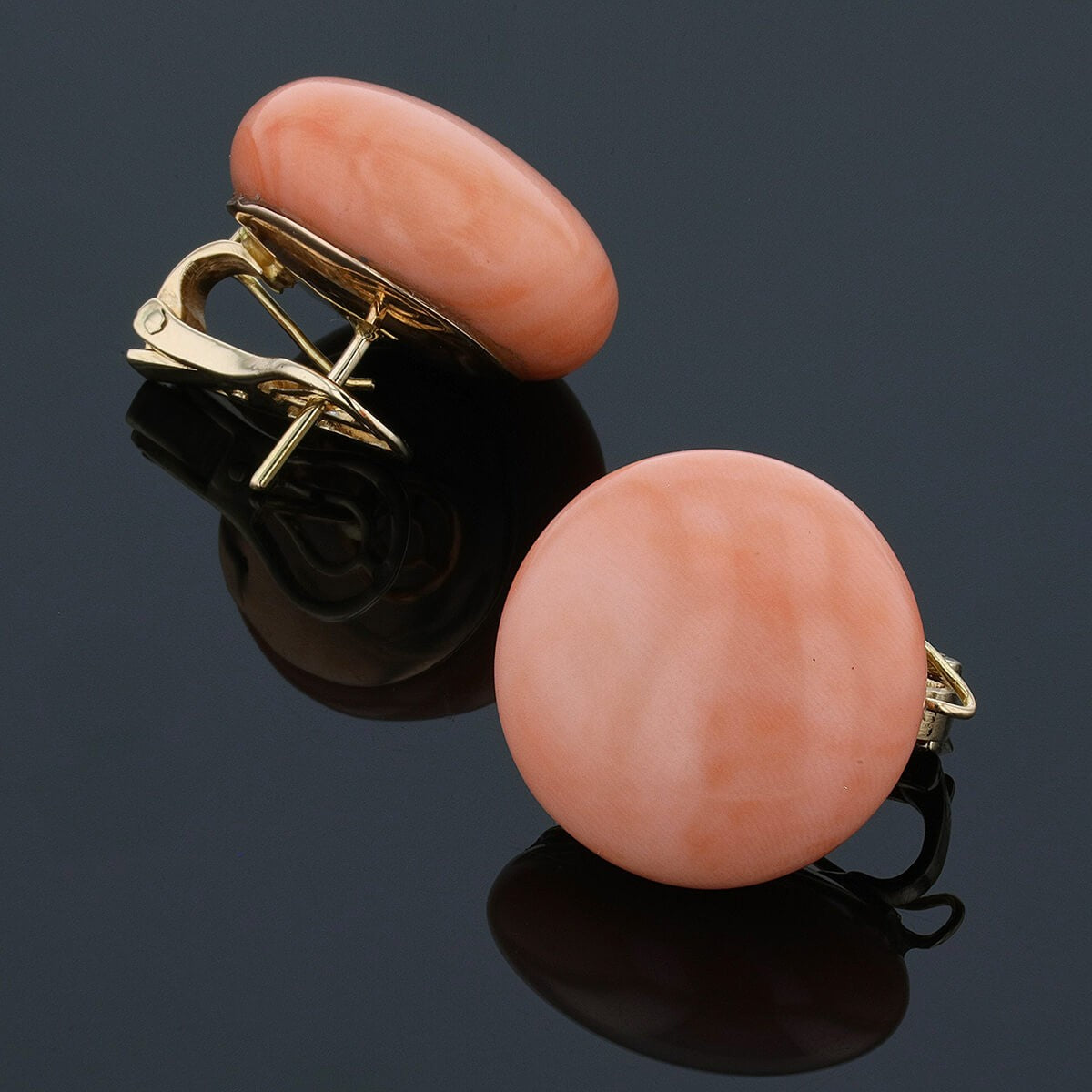 Coral and gold earrings