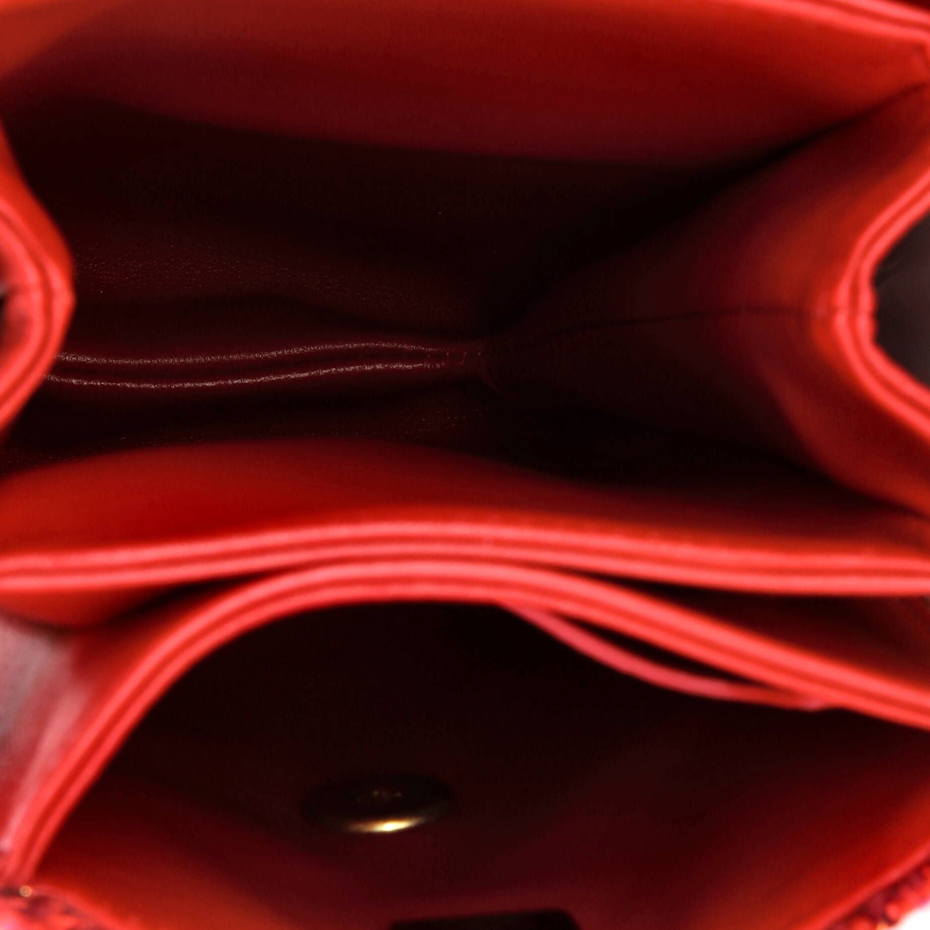 Chanel CC Top Handle Chain Full Flap Bag Quilted Tweed And Lambskin Mini