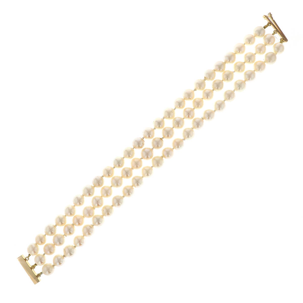 Cultured Pearls and gold bracelet