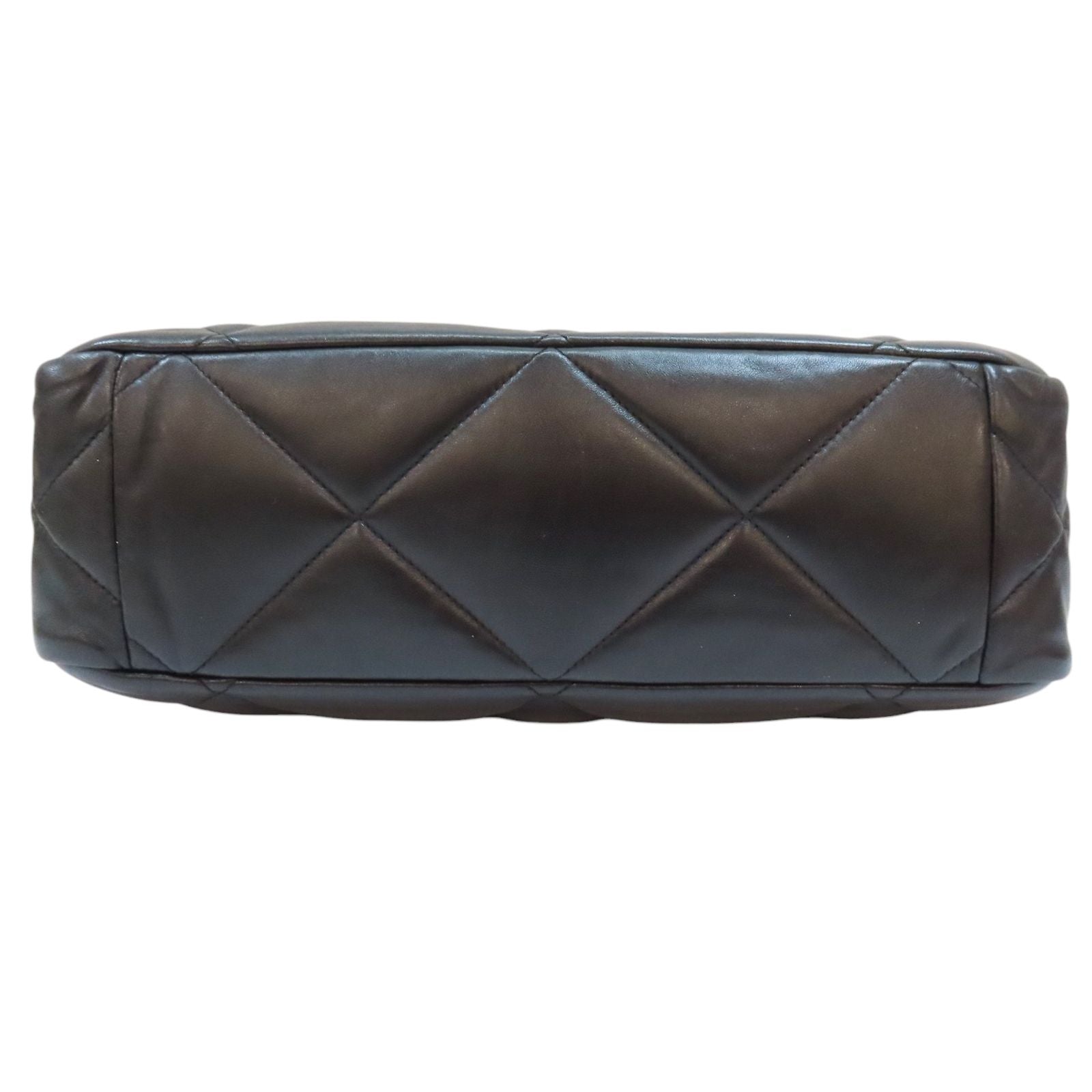 Chanel 19 Shopping Tote Bag Black Quilted Lambskin As 3660