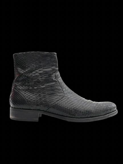 Baldinini Black Leather Snake Skin Boots Size 43 Excellent Condition