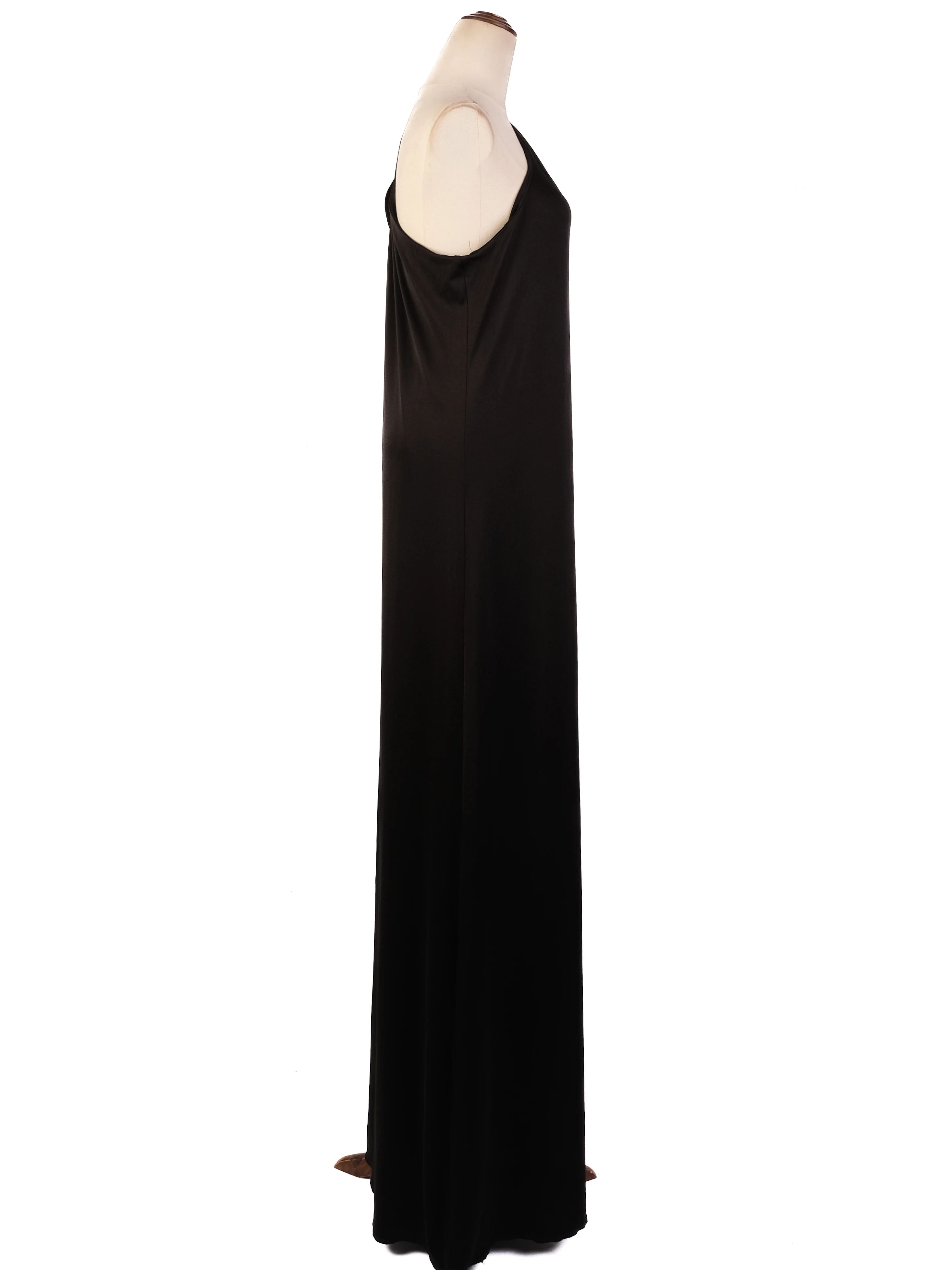Excellent Black One-Shoulder Dress XL Polyester Women