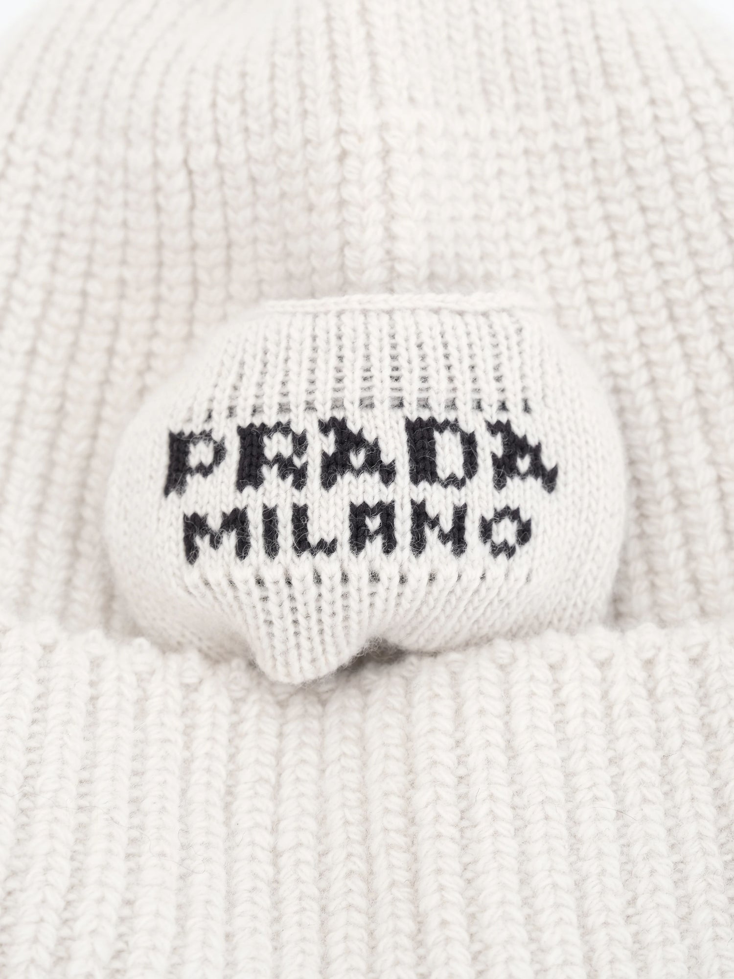NEW Prada Gray Wool Kids Beanie and Scarf Set Size M