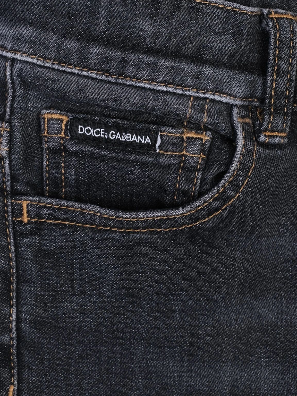 Excellent Dolce Gabbana Black Cotton Jeans Size 10 for Kids