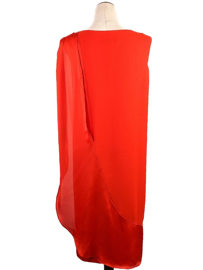 Good Armani Jeans Red Sleeveless Dress M Polyester Asymmetrical Design