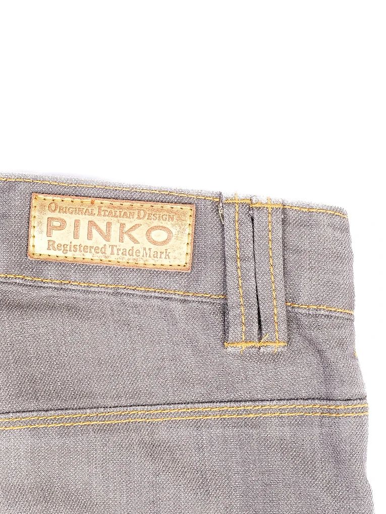 Excellent Pinko Gray Cotton Jeans Size S with Unique Pocket Design