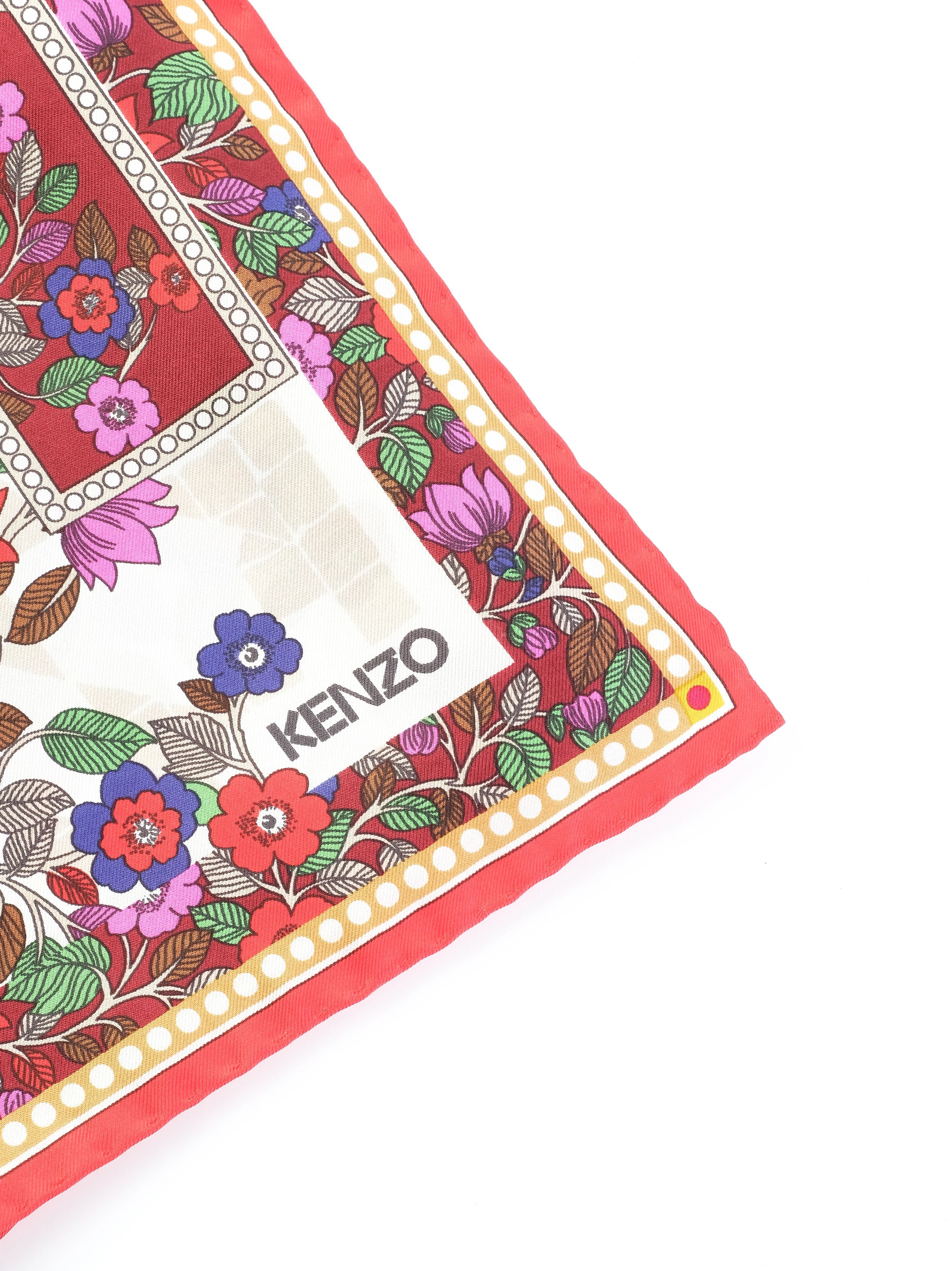 NEW Kenzo Floral Patterned Silk Scarf Colorful Design Women