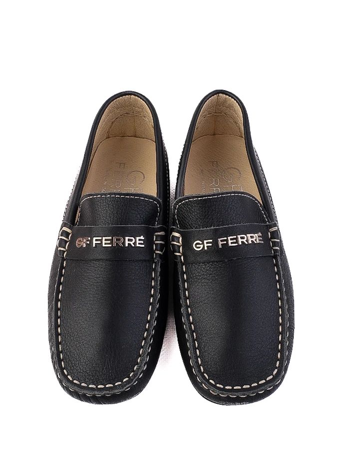 Excellent Gianfranco Ferr� Black Leather Loafers for Kids Size 31