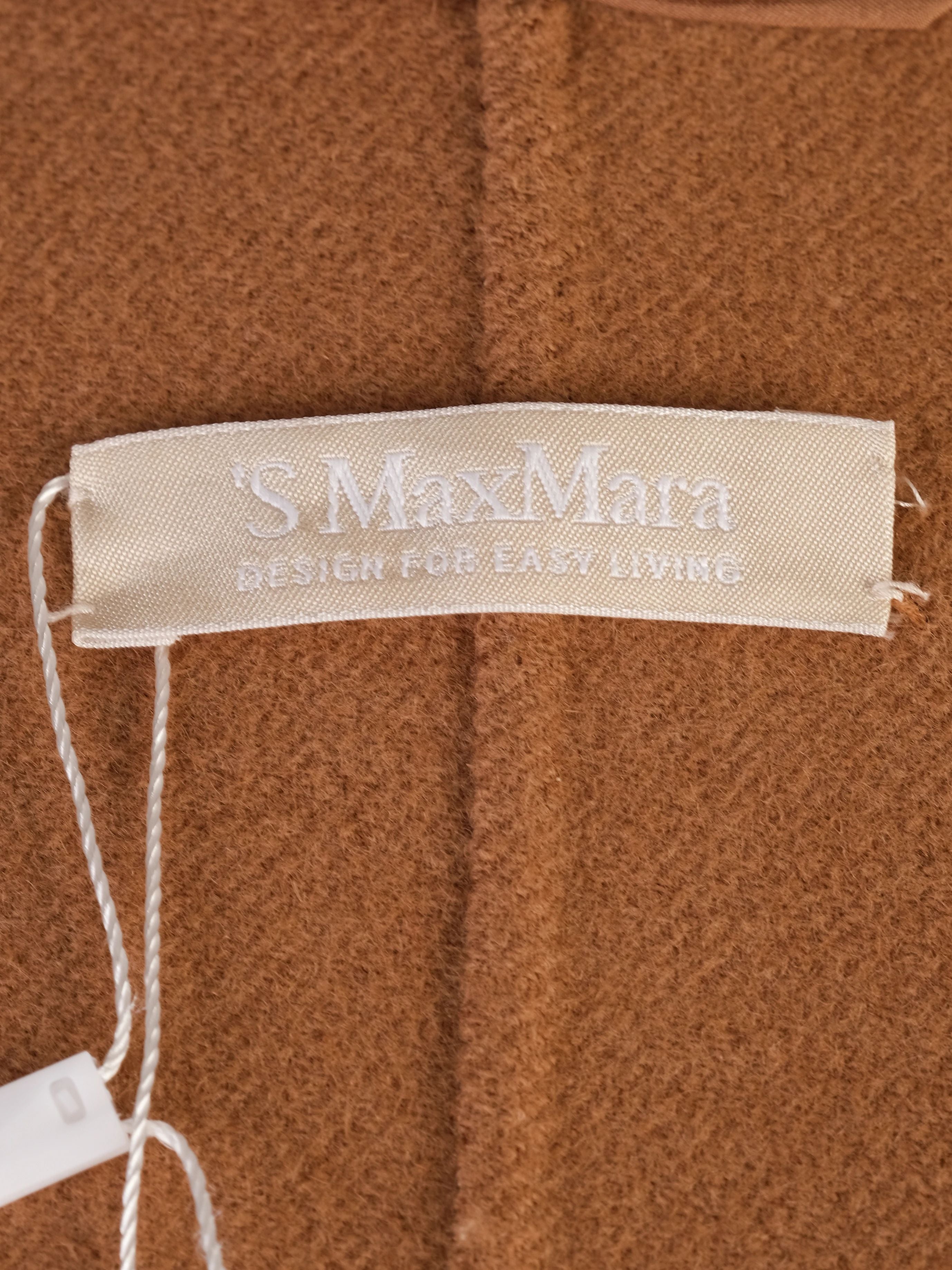 Max Mara Perfect Condition Orange Wool Wrap Coat Size S