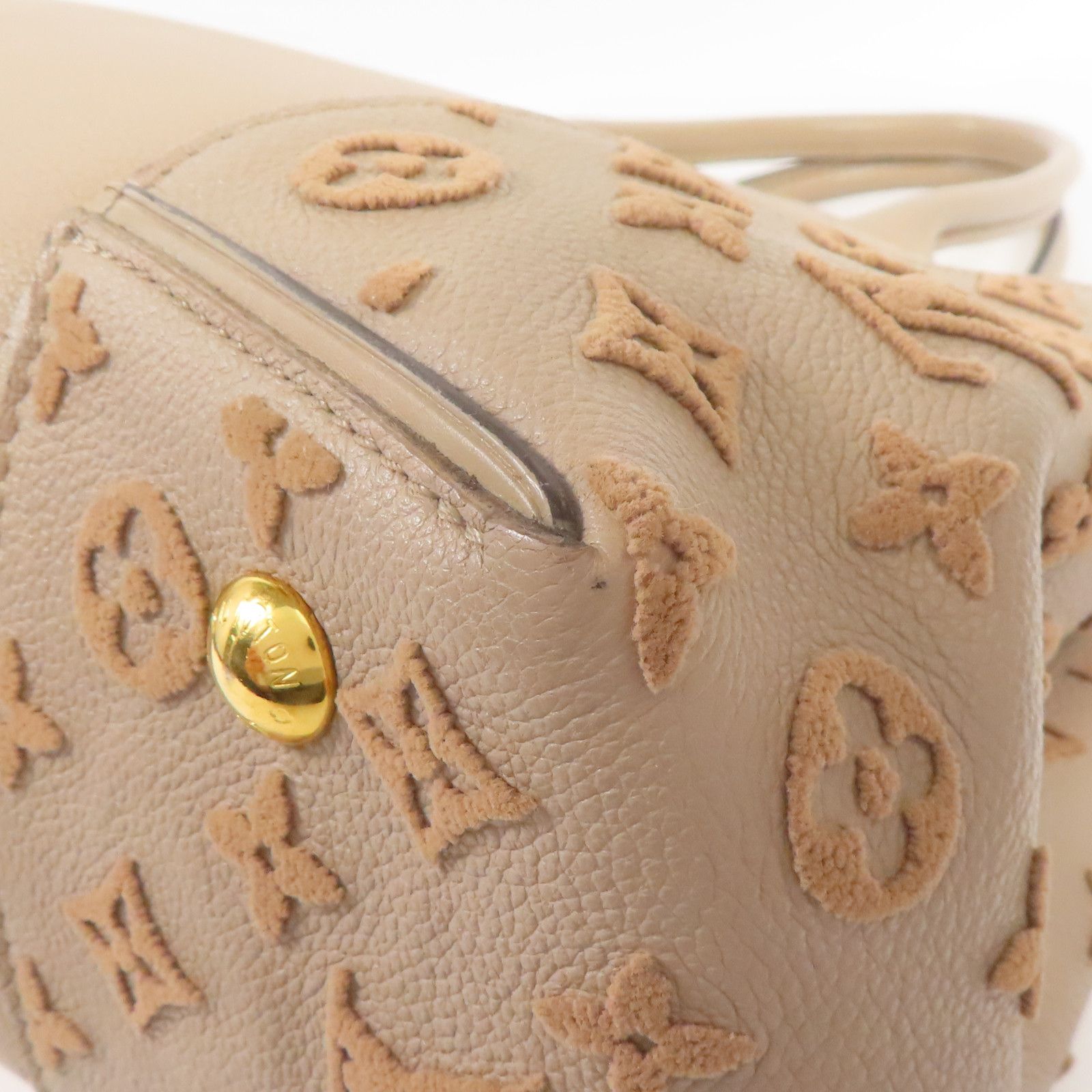 Louis Vuitton Cowhide Leather/sheep Carpet Tote W Pm Kinpaku Hand-turned Bag
