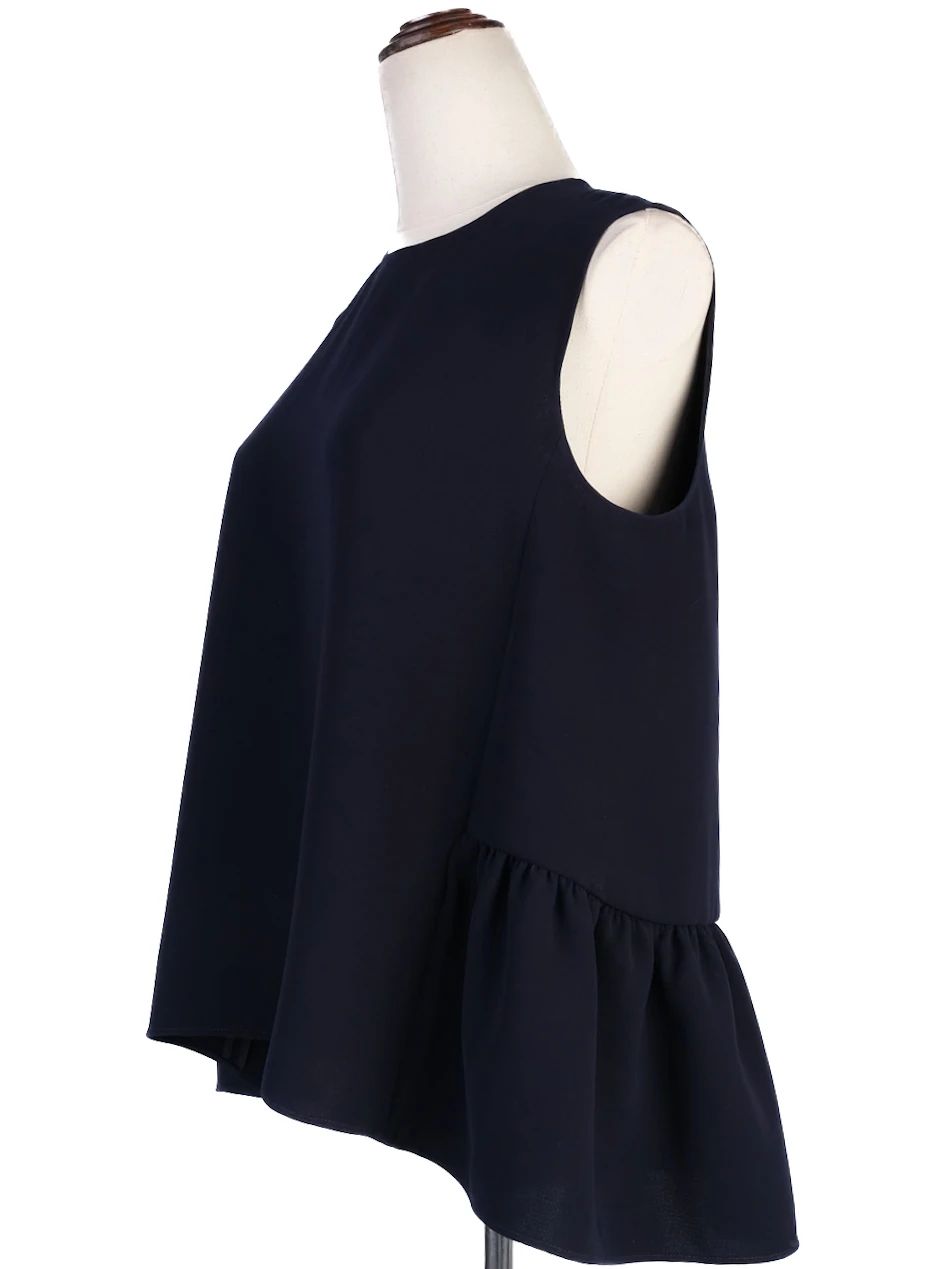 Excellent Carolina Herrera Blue Sleeveless Blouse Size M/S