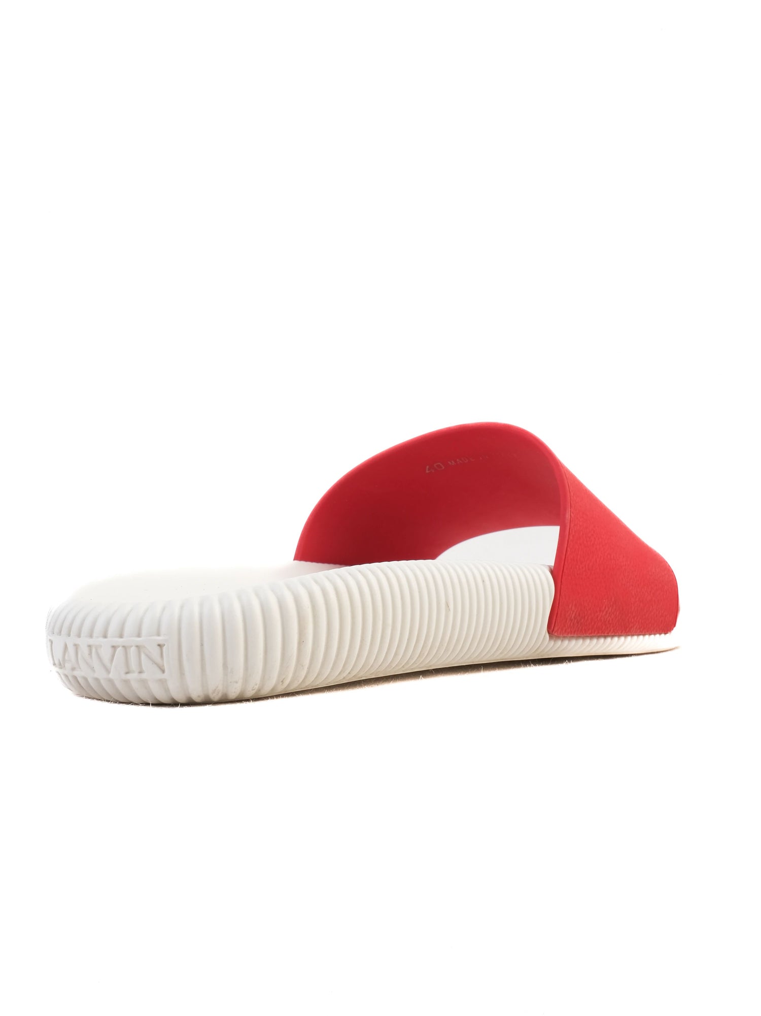 Excellent Lanvin Red and White Slide Sandals Size 40 for Men
