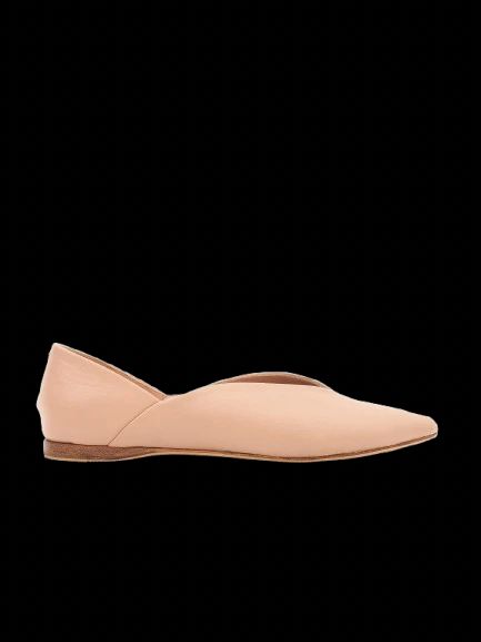 Good Max Mara Pink Leather Flats Size 36 Women Slip-On Shoes