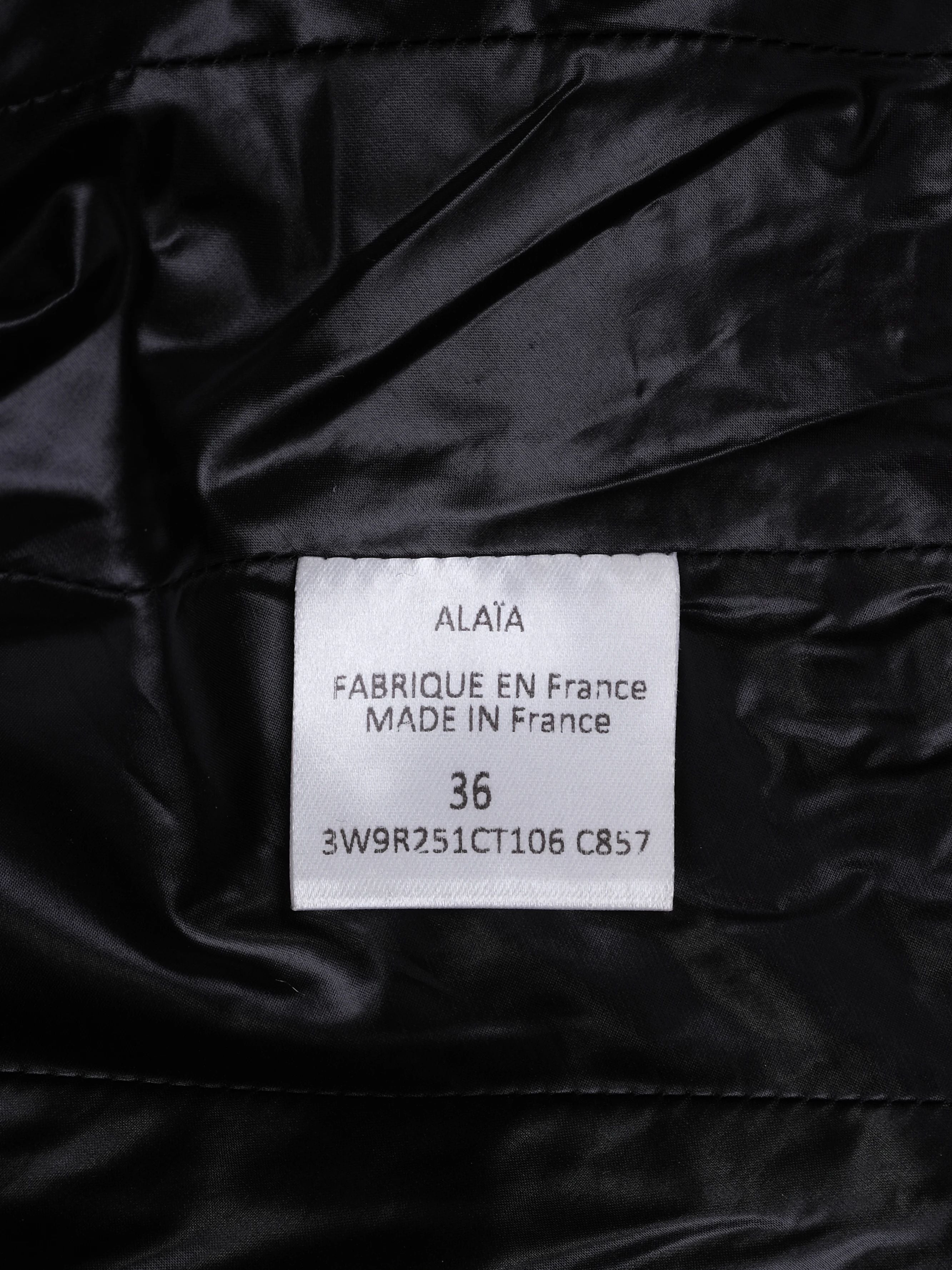 Excellent Alaia Sleeveless Dress Dark Blue Embroidered Wool Size N/A