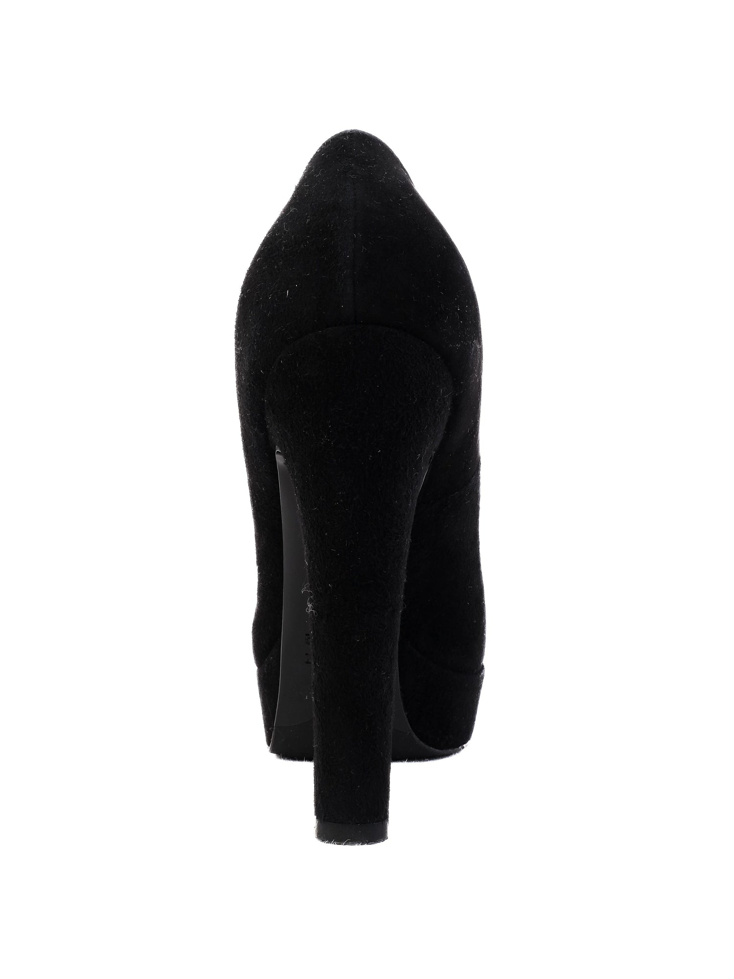 R&Renzi Black Genuine Suede High-Heeled Shoes Size 38