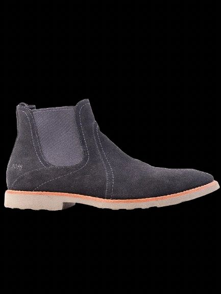 Excellent Hugo Boss Blue Leather Chelsea Boots Size 40.5