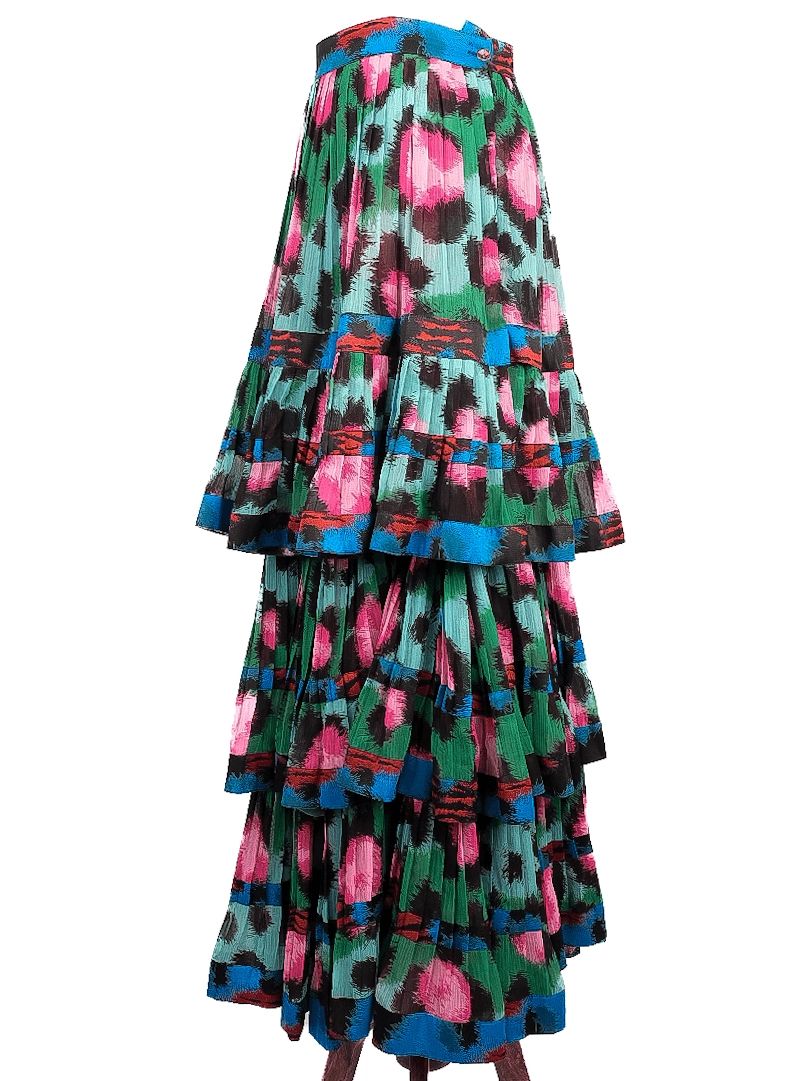 Excellent Kenzo & H&M Green Pleated Outfit Size M