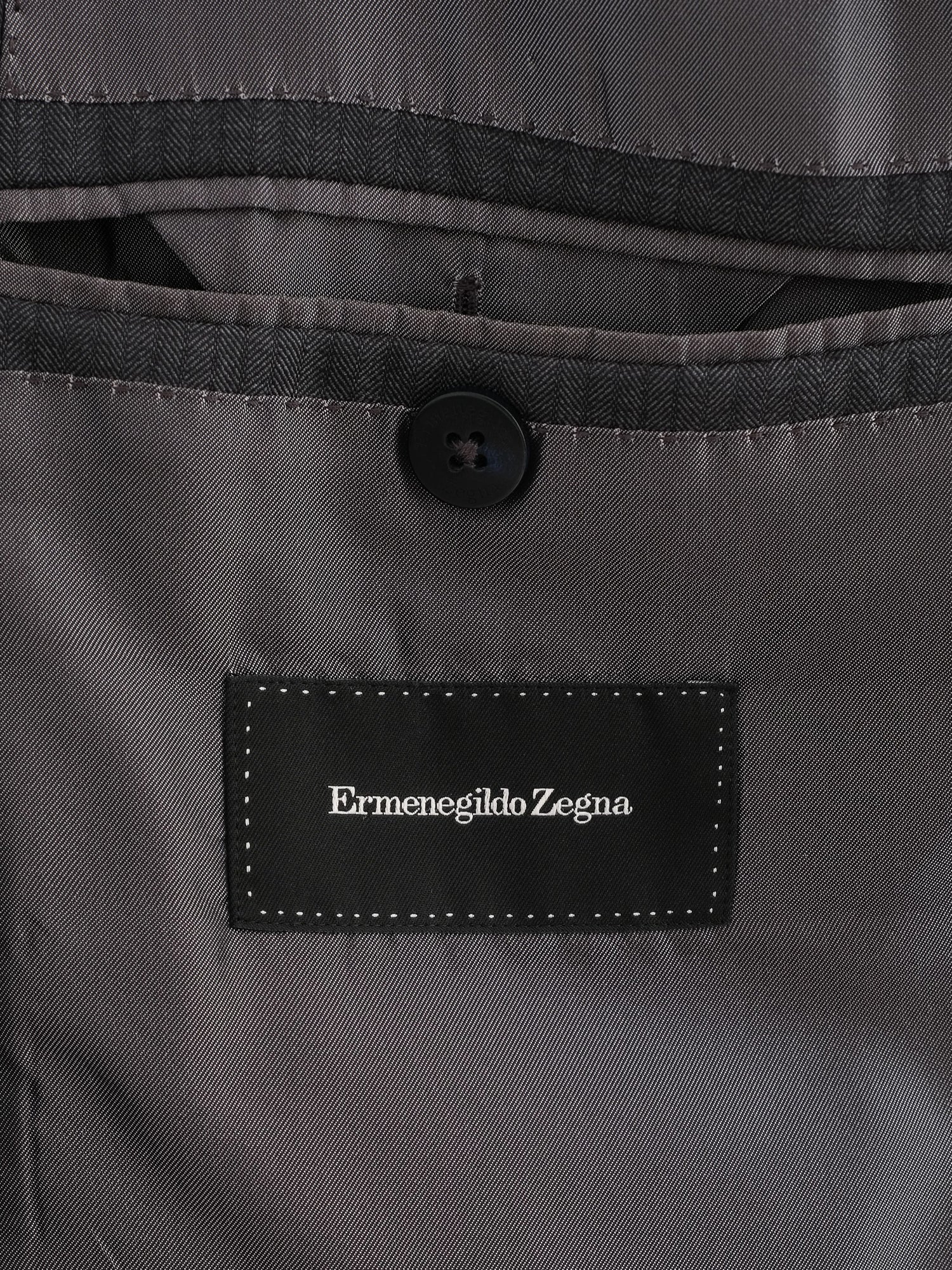 Excellent Ermenegildo Zegna Gray Wool Suit Jacket Size XL