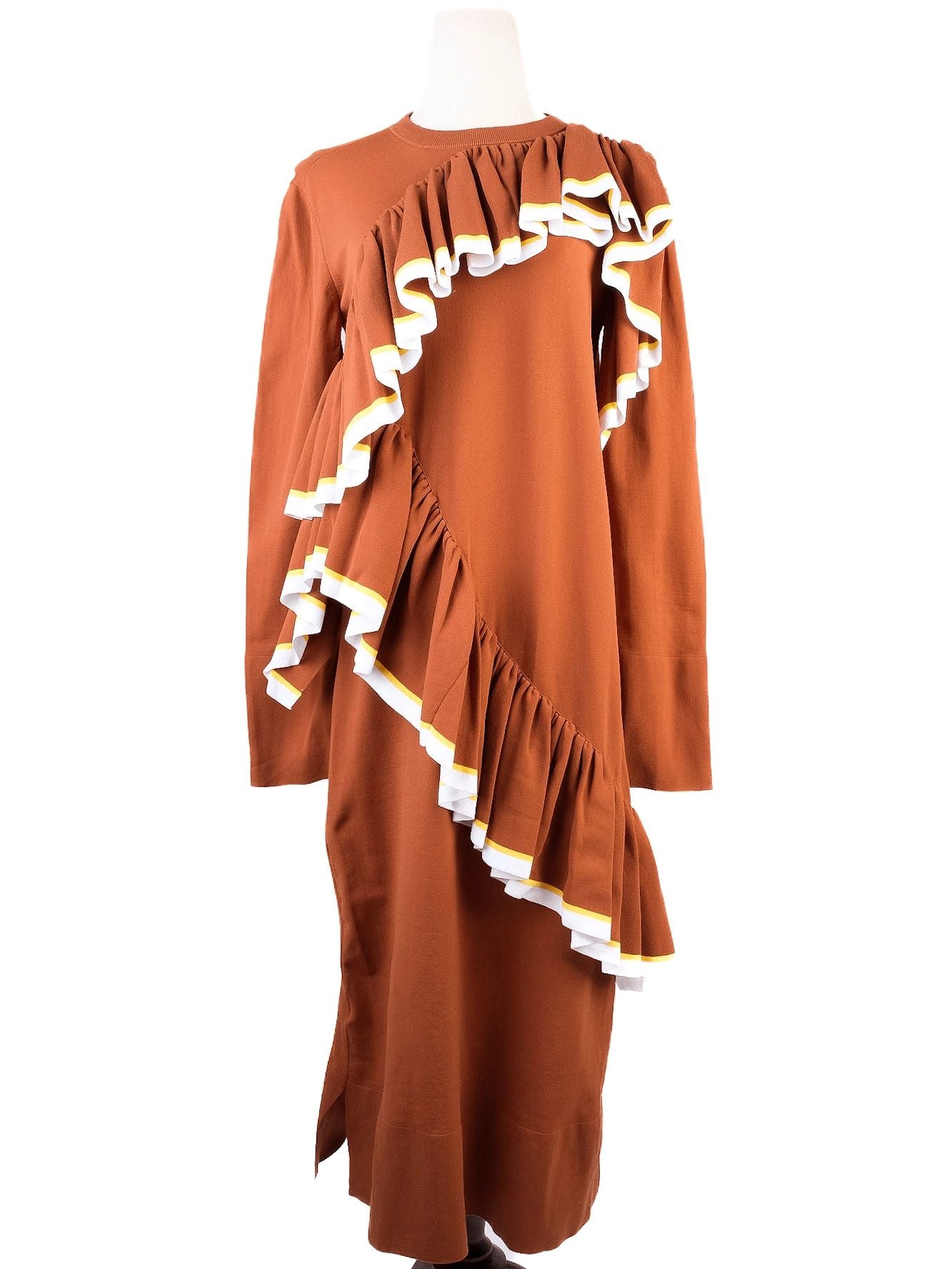 Excellent Marni Orange Ruffled Dress Size M Women Nylon