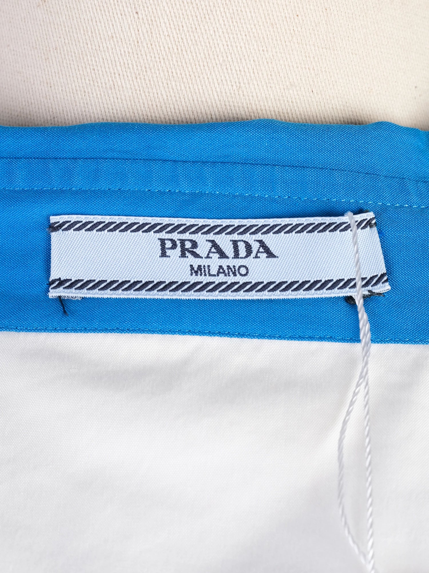 Excellent Prada White Nylon Long-Sleeve Shirt Size M